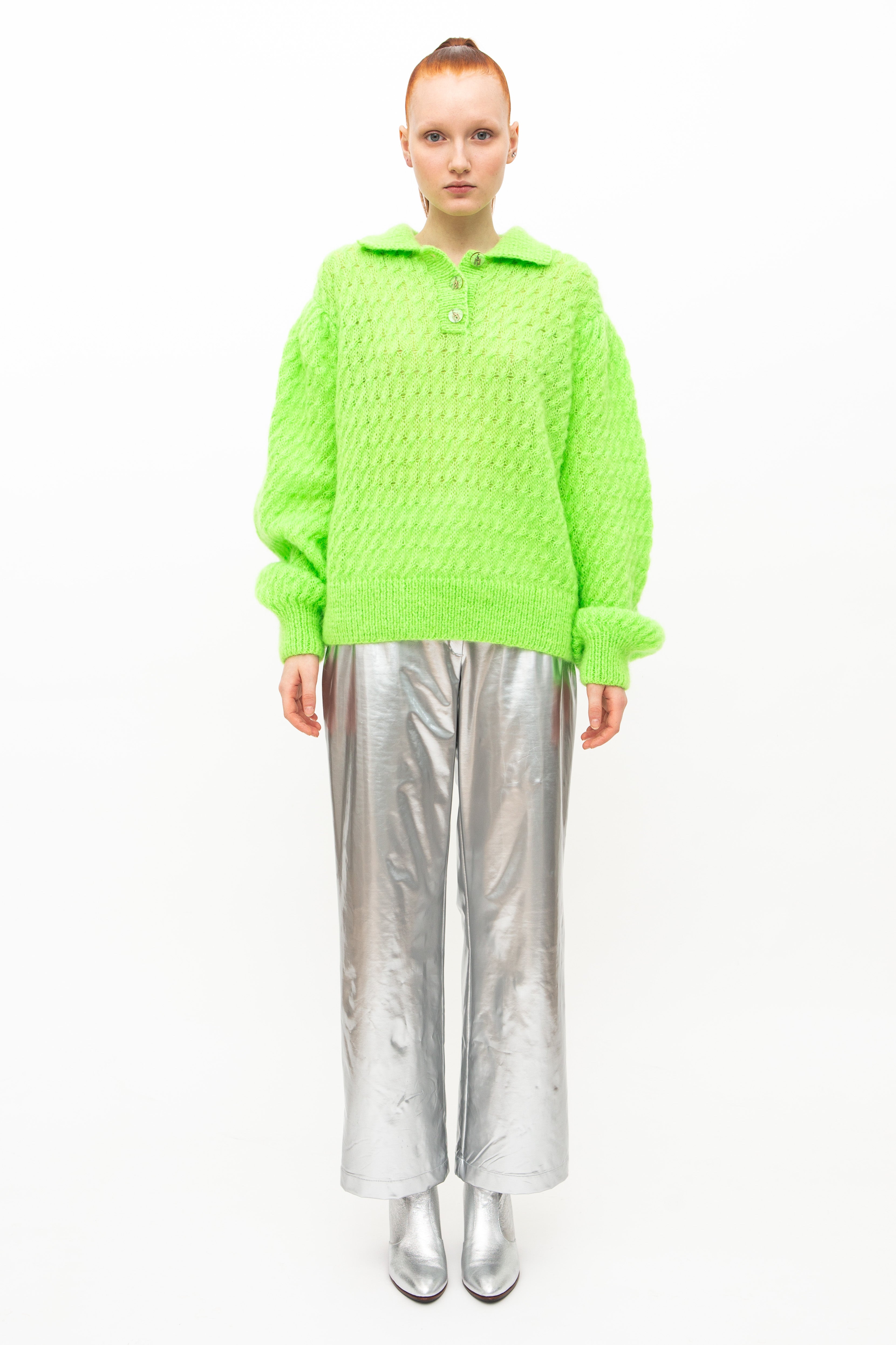 Handmade Pullover Neon Green