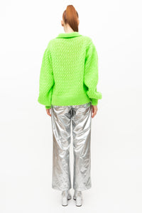 Handmade Pullover Neon Green