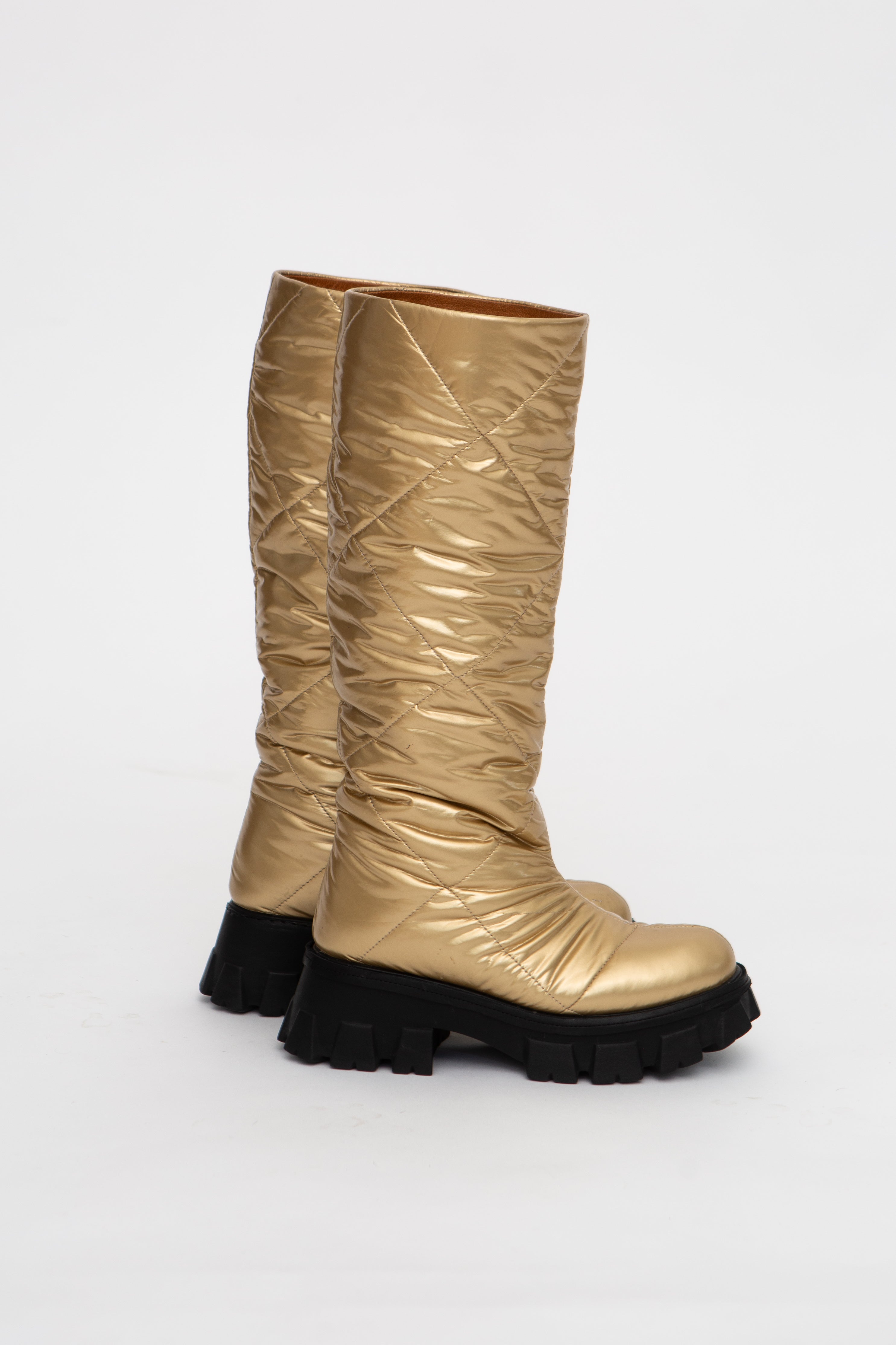 Handmade Boots Padded Gold