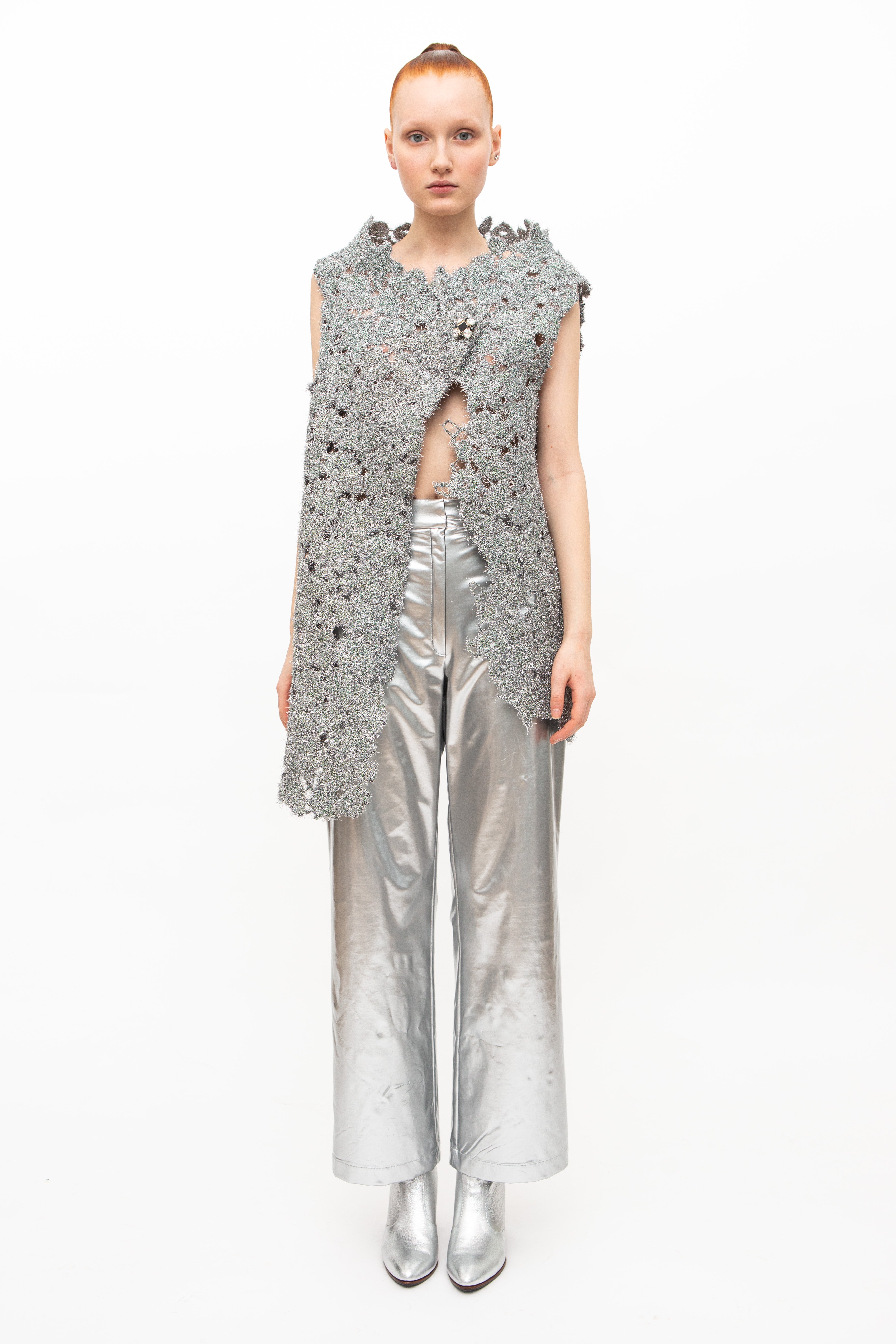 Vest Embroidery Silver Unique