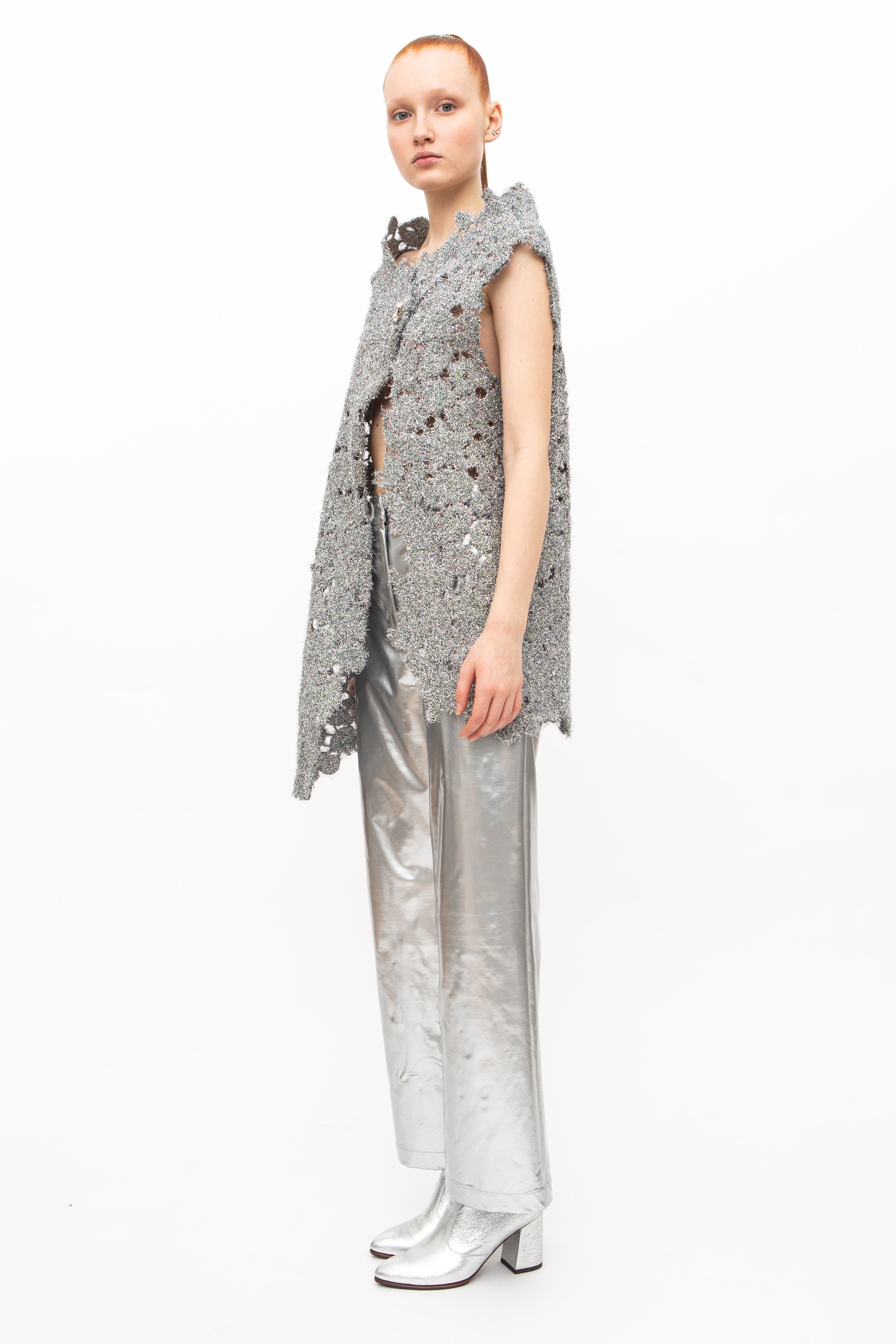 Vest Embroidery Silver Unique