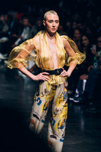Runway Fashion Show Paris 2023 Yellow pants and top