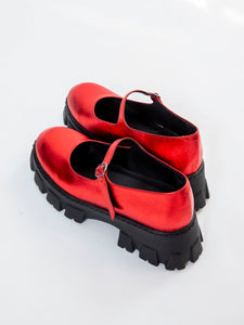 Handmade Derby Metallic Red