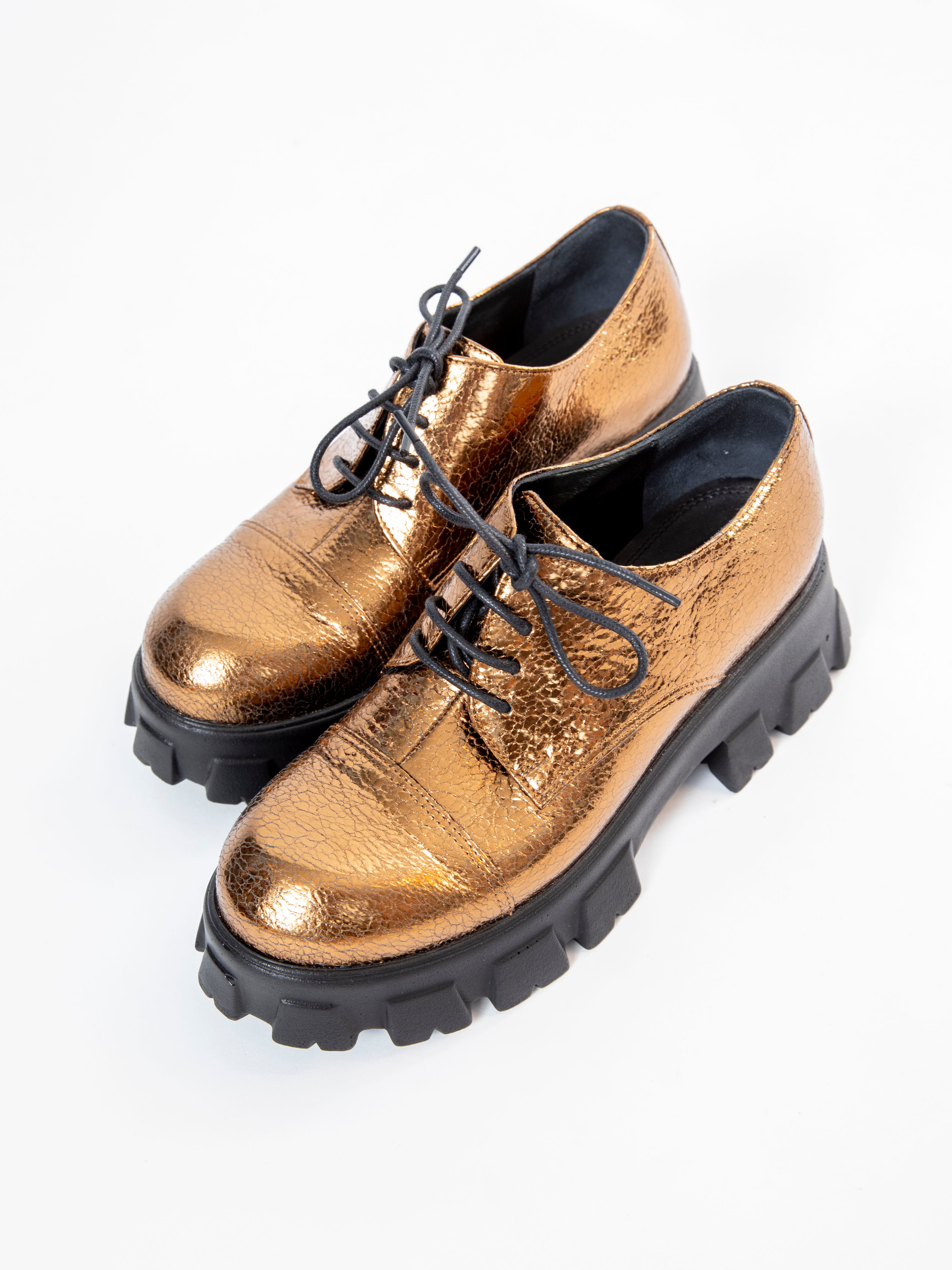 Handmade Derby Metallic Gold