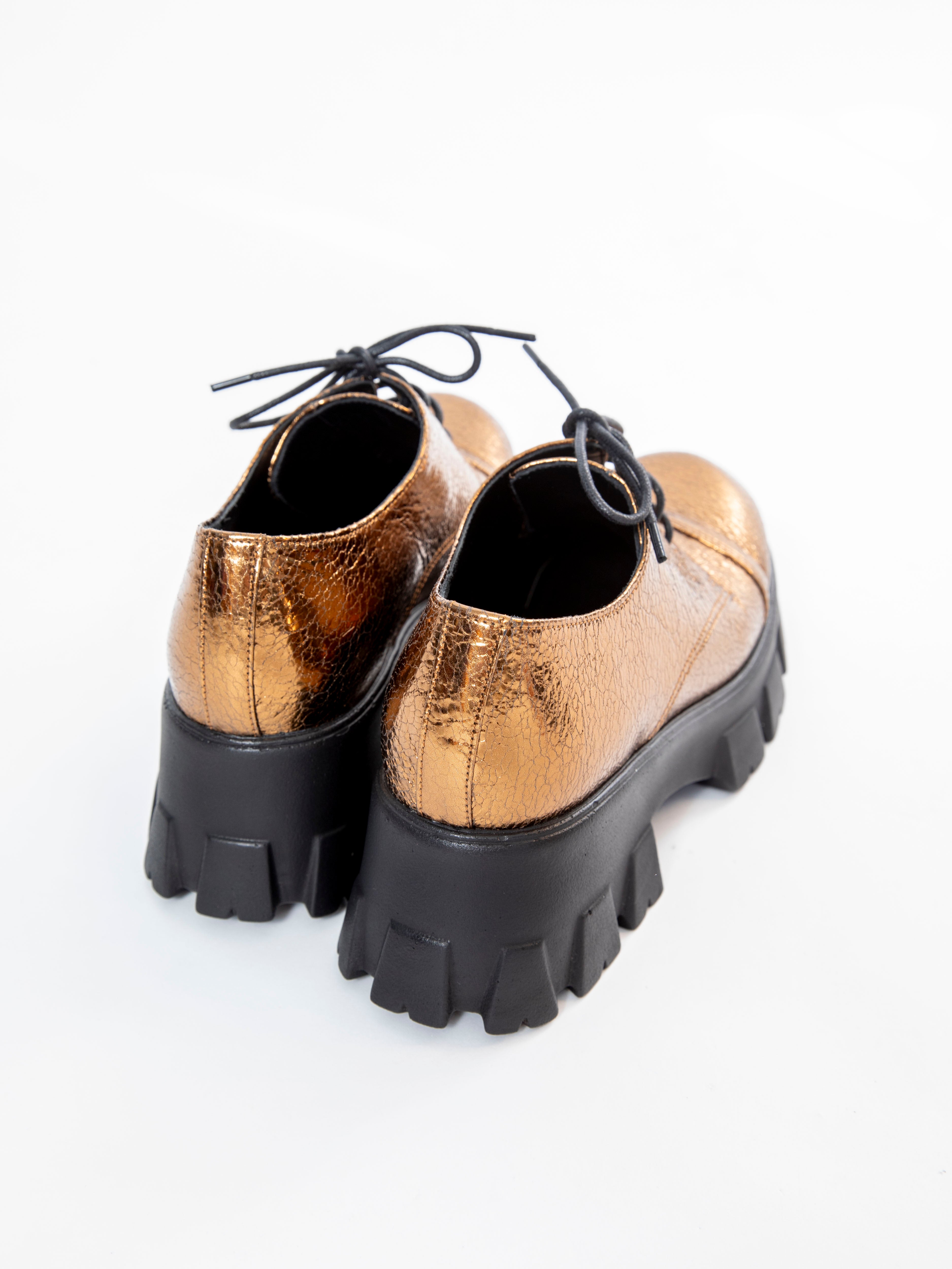 Handmade Derby Metallic Gold