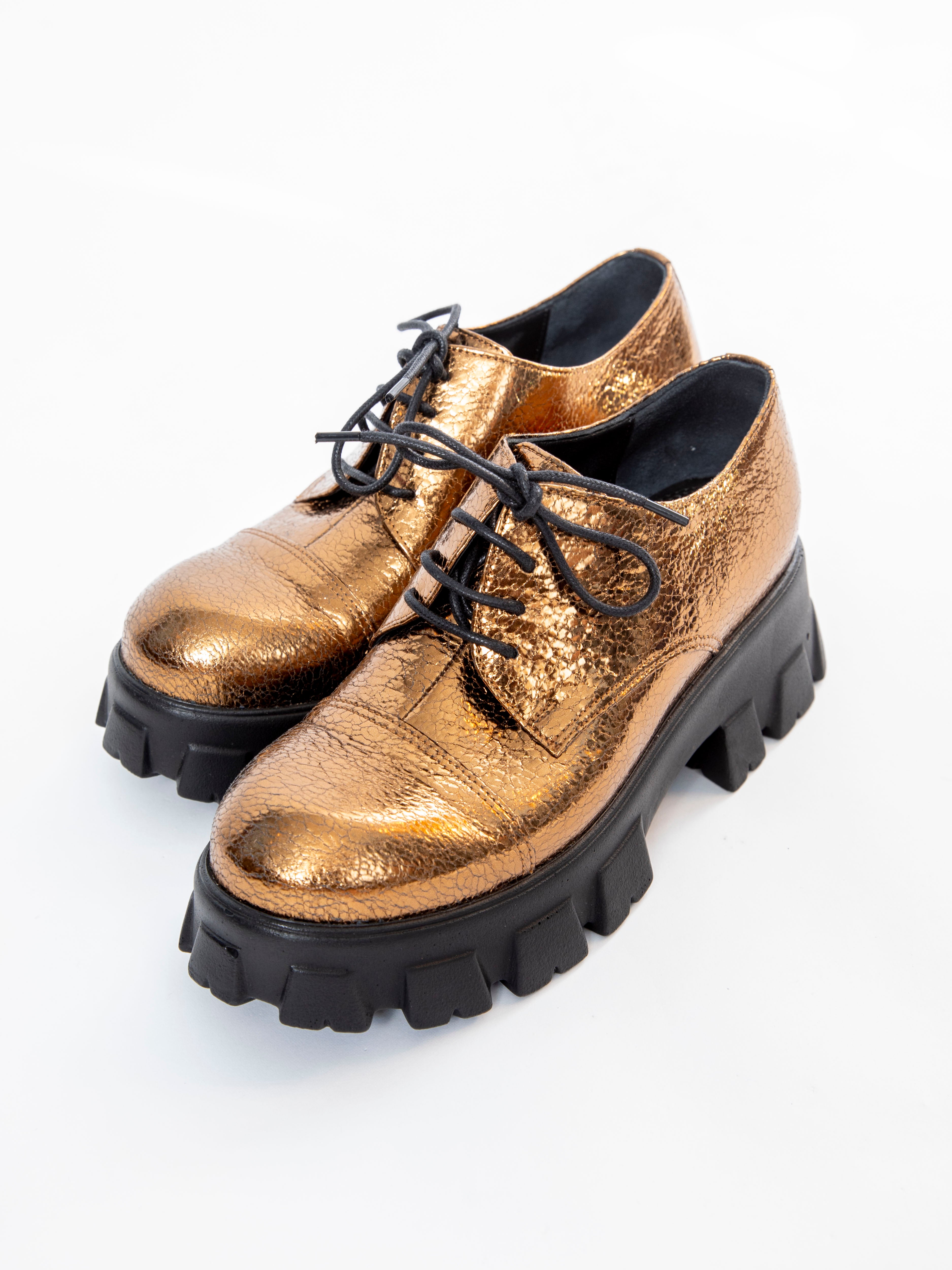 Handmade Derby Metallic Gold