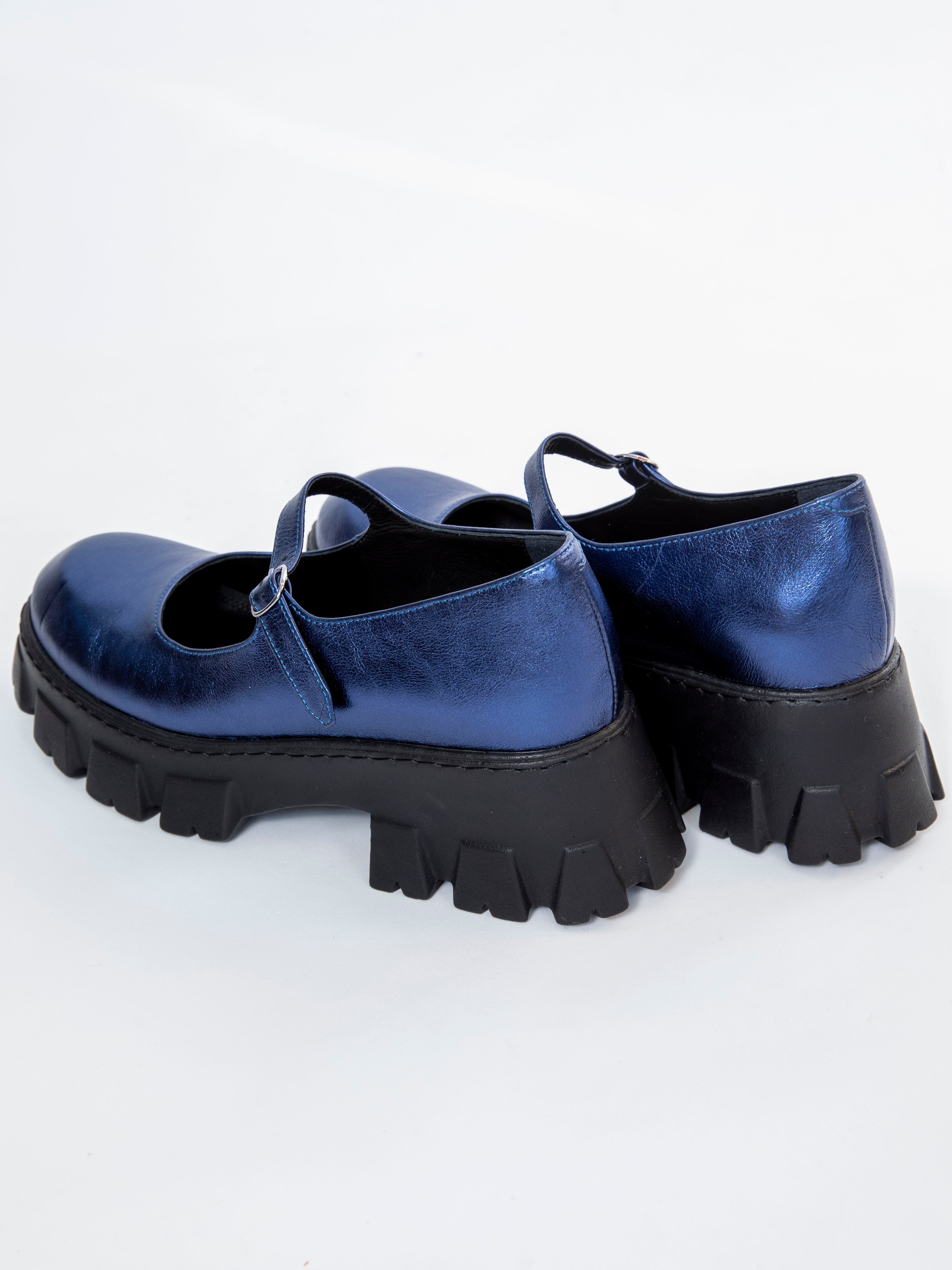 Handmade Derby Metallic Blue