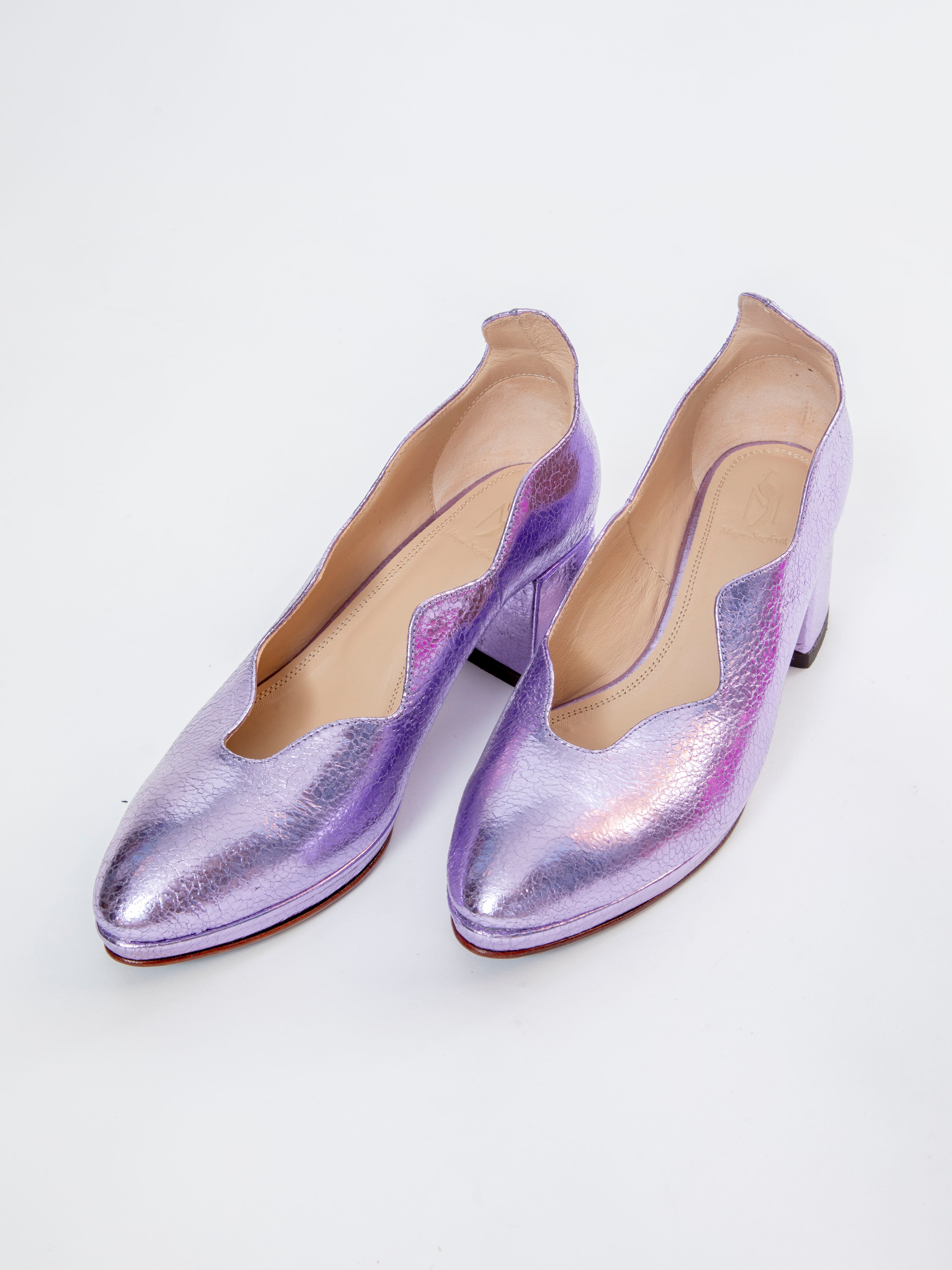 Handmade Pumps Metallic Purple