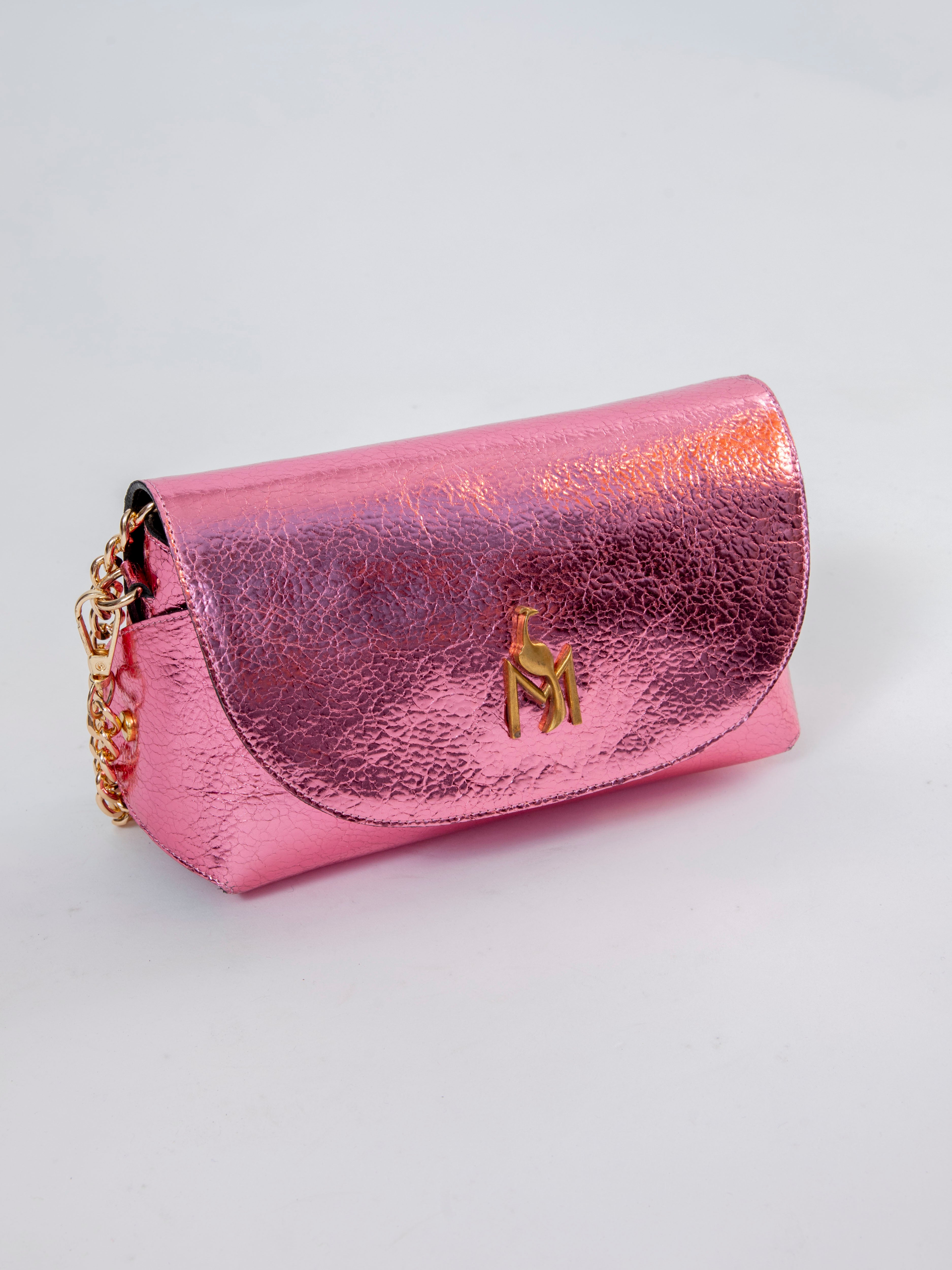 Handmade Bag Metallic Light Pink