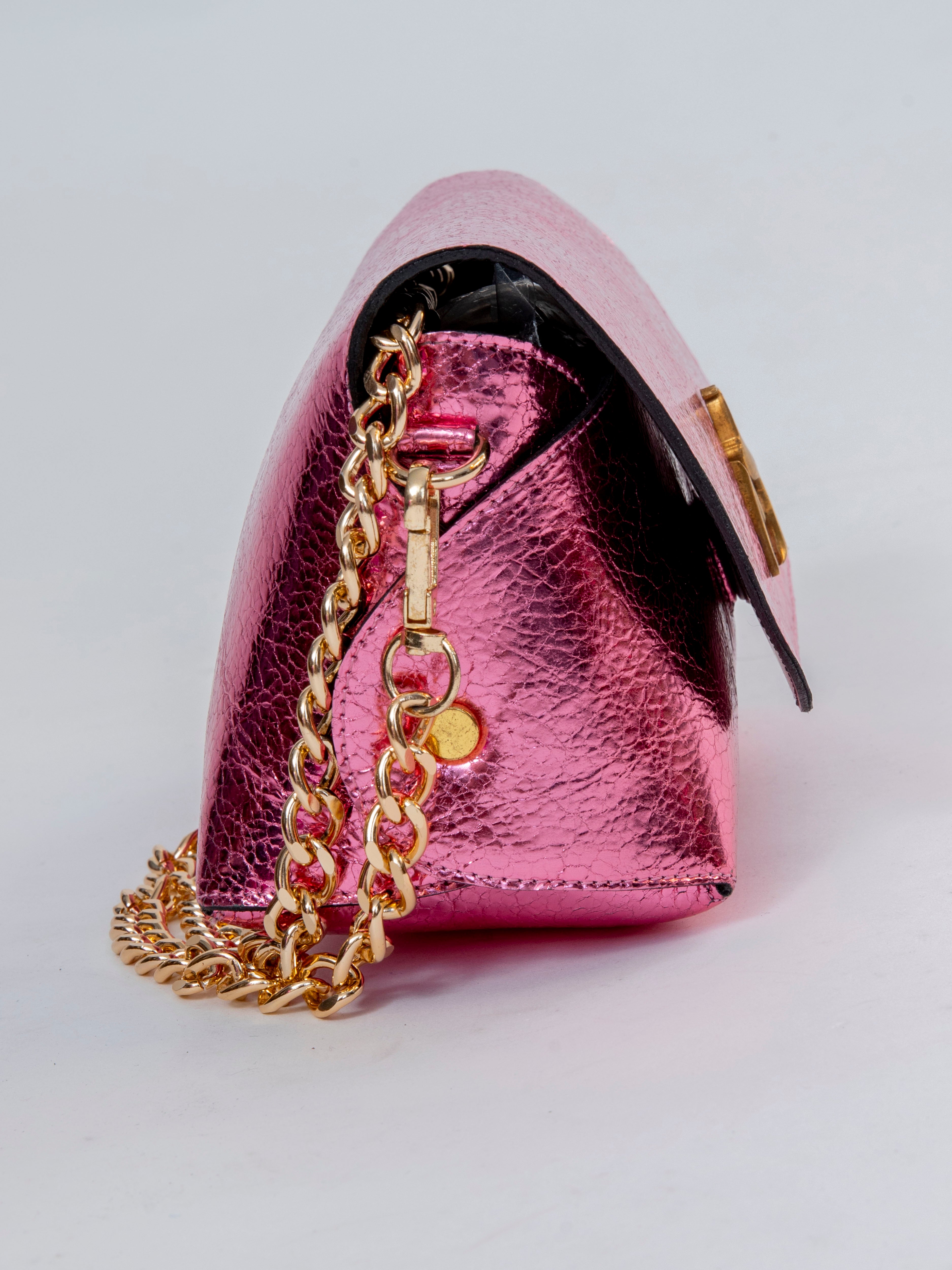 Handmade Bag Metallic Light Pink