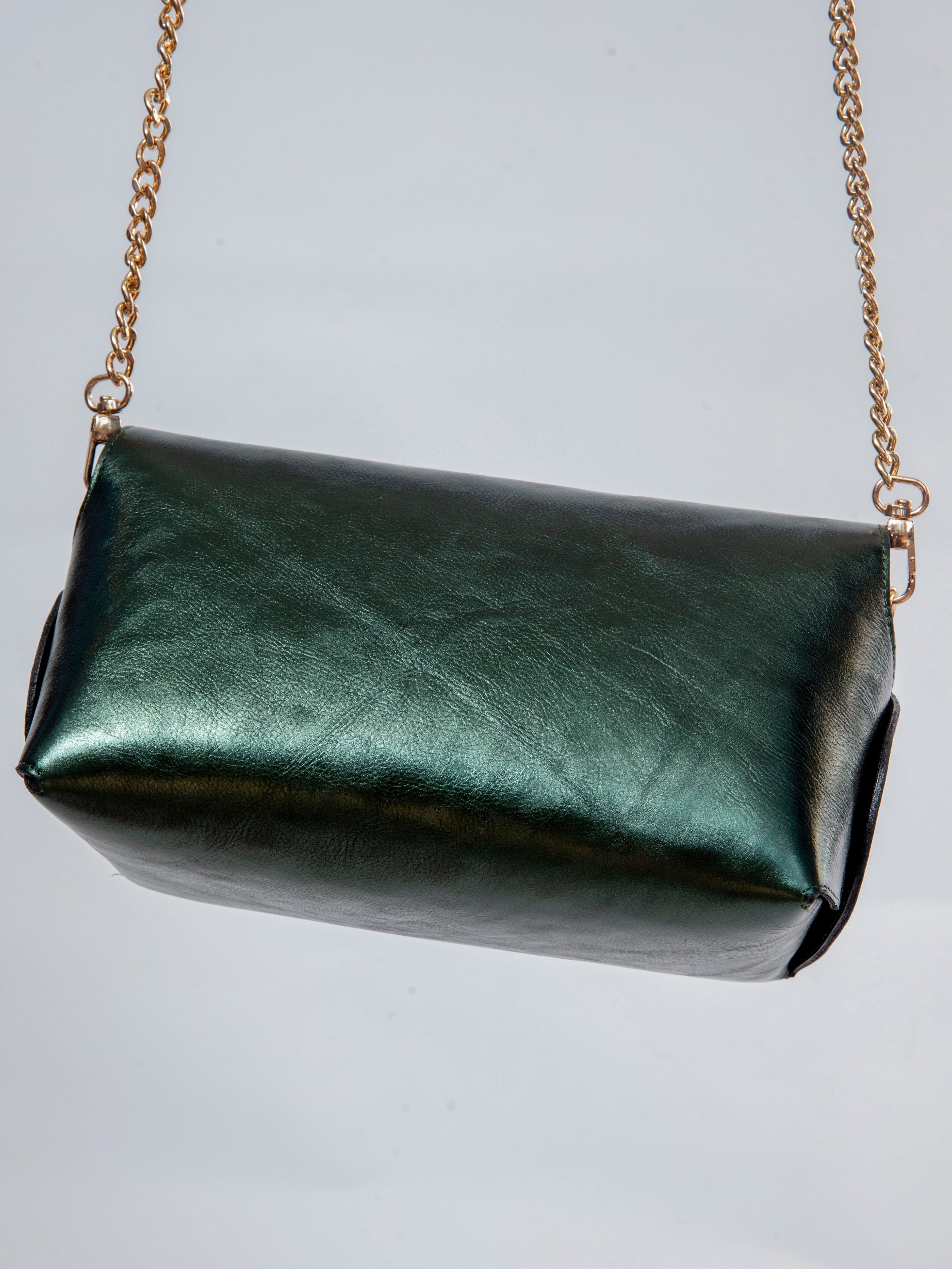 Handmade Bag Metallic Green