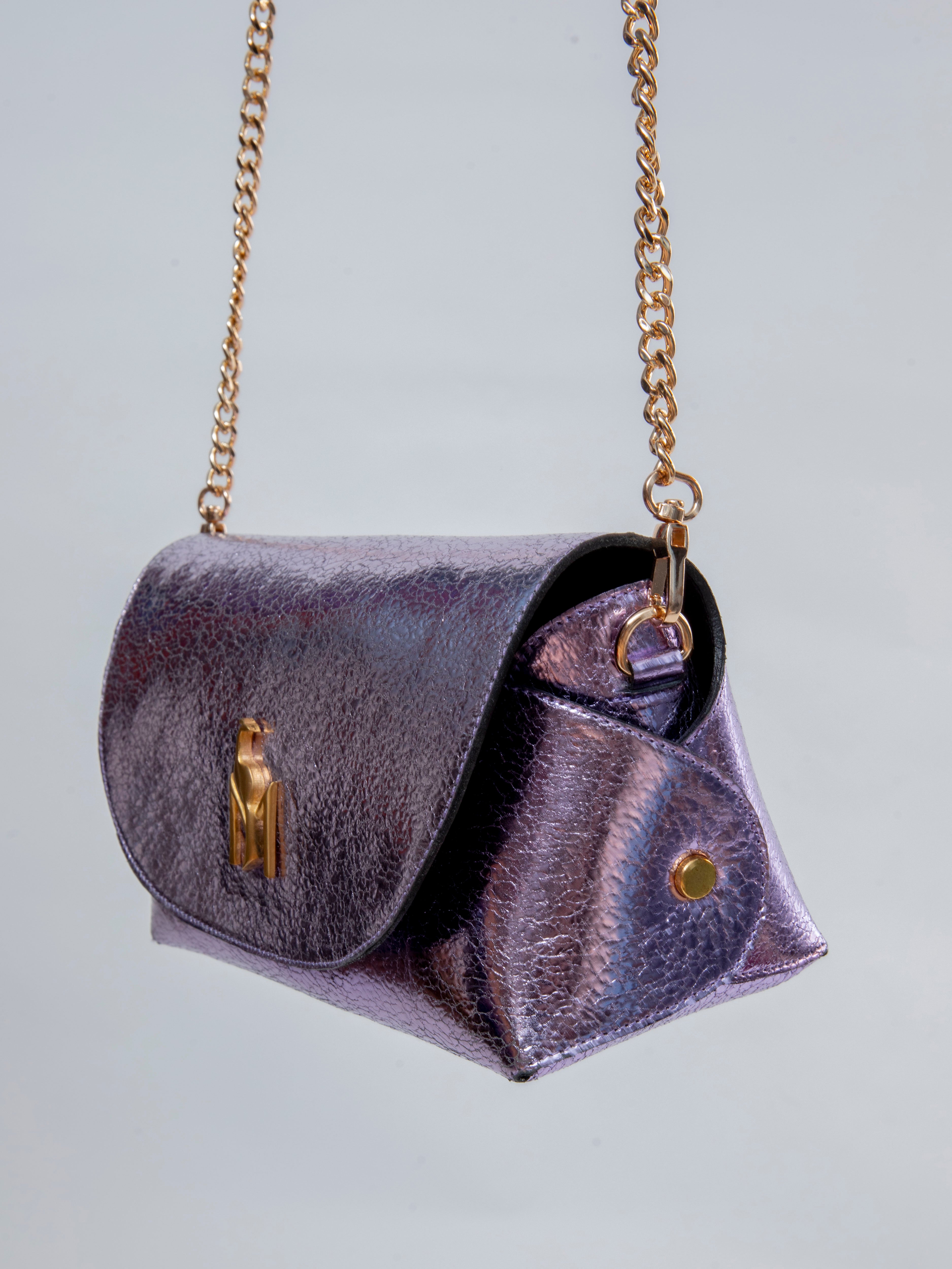 Handmade Bag Metallic Purple