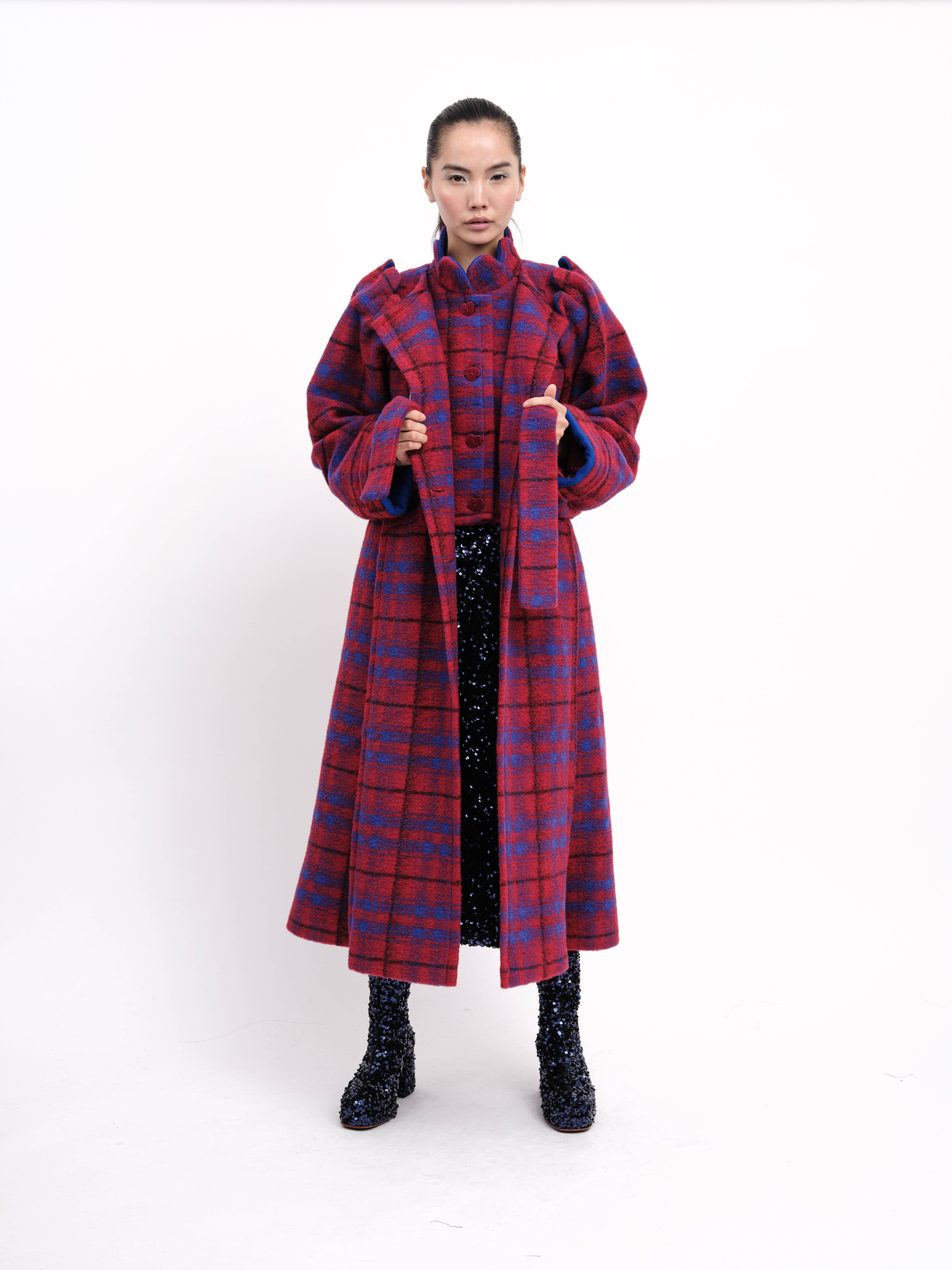 Coat Plaid Red