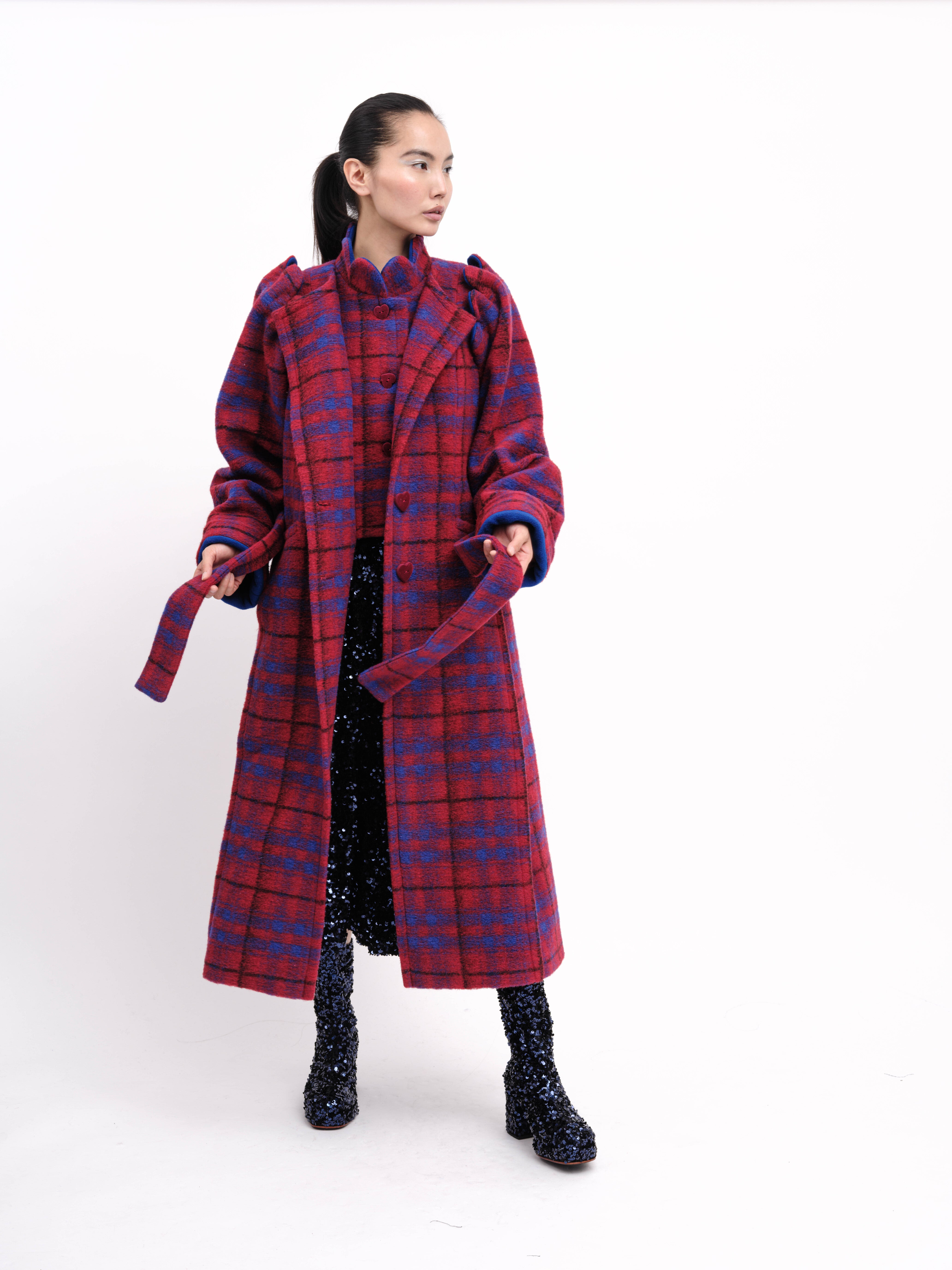 Coat Plaid Red