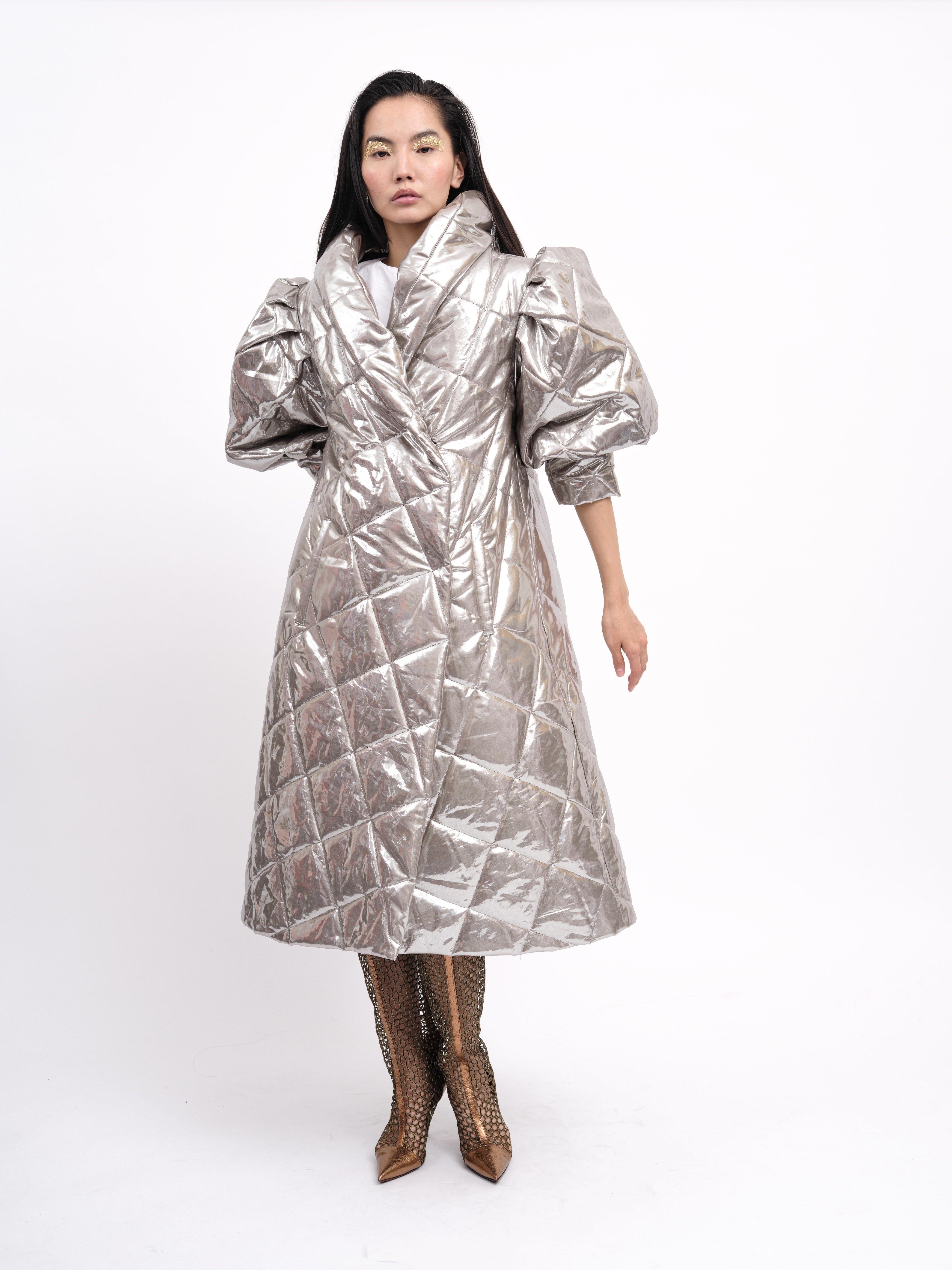 Coat Metallic Silver
