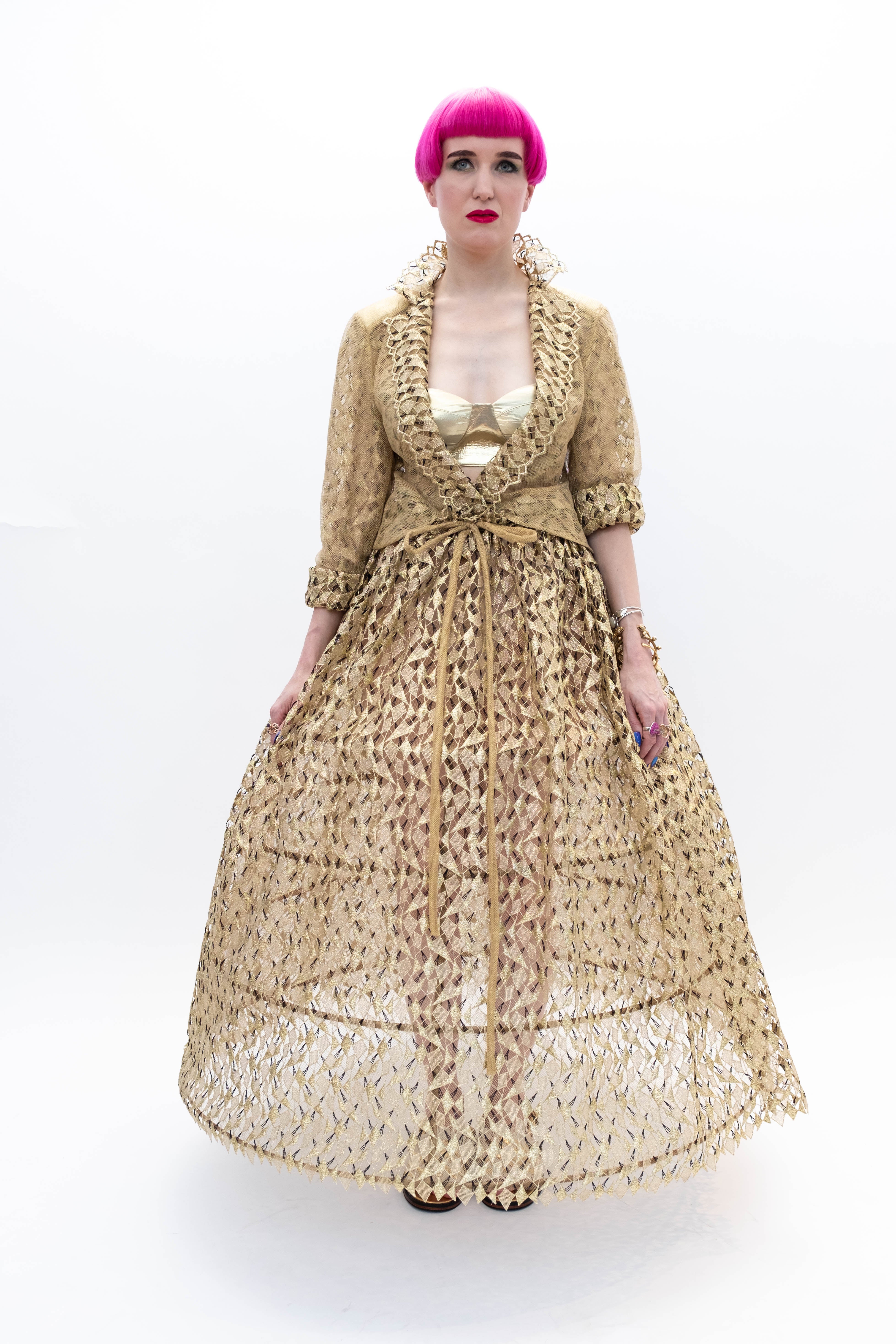 Blazer and Skirt Gold Runway Paris