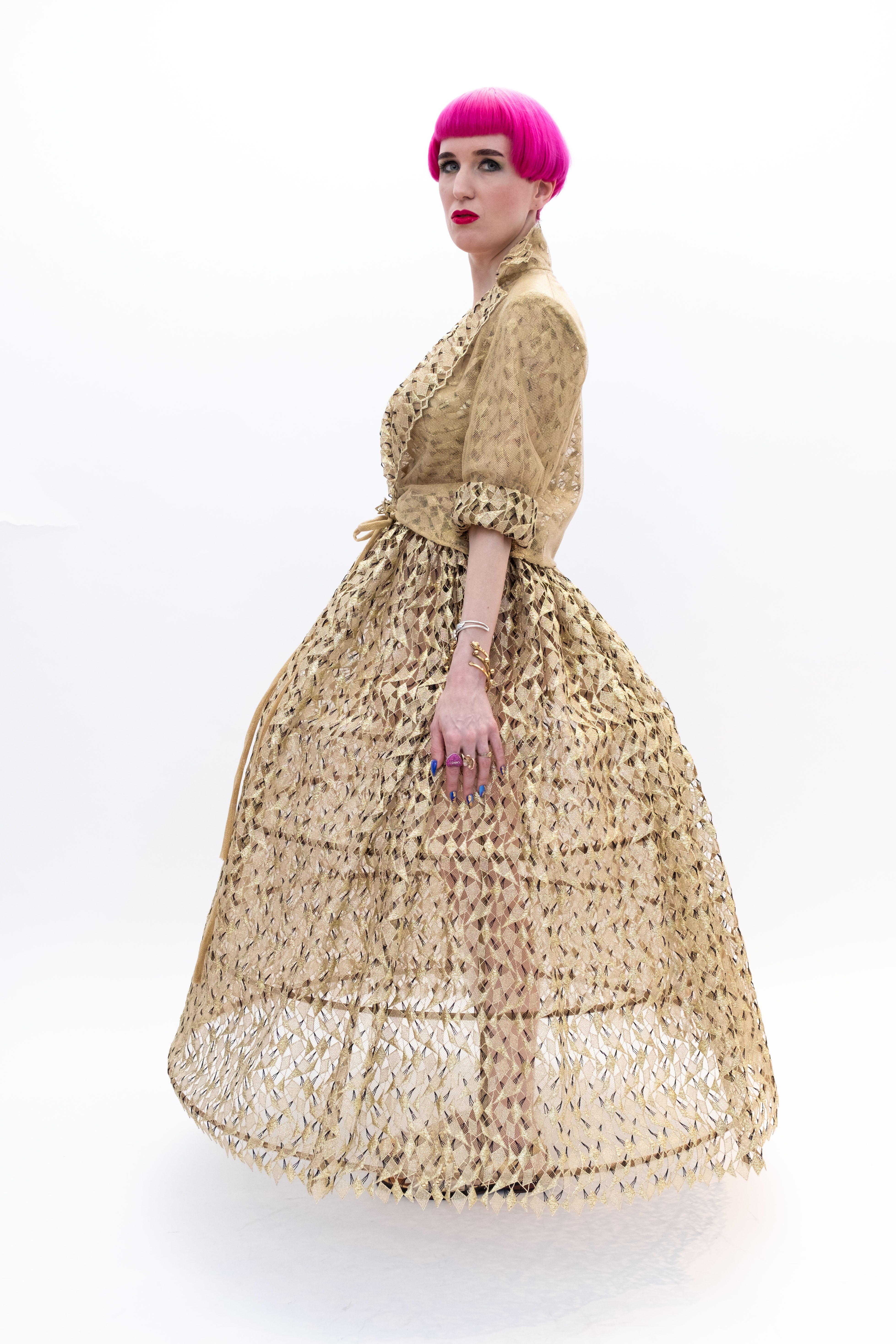 Blazer and Skirt Gold Runway Paris