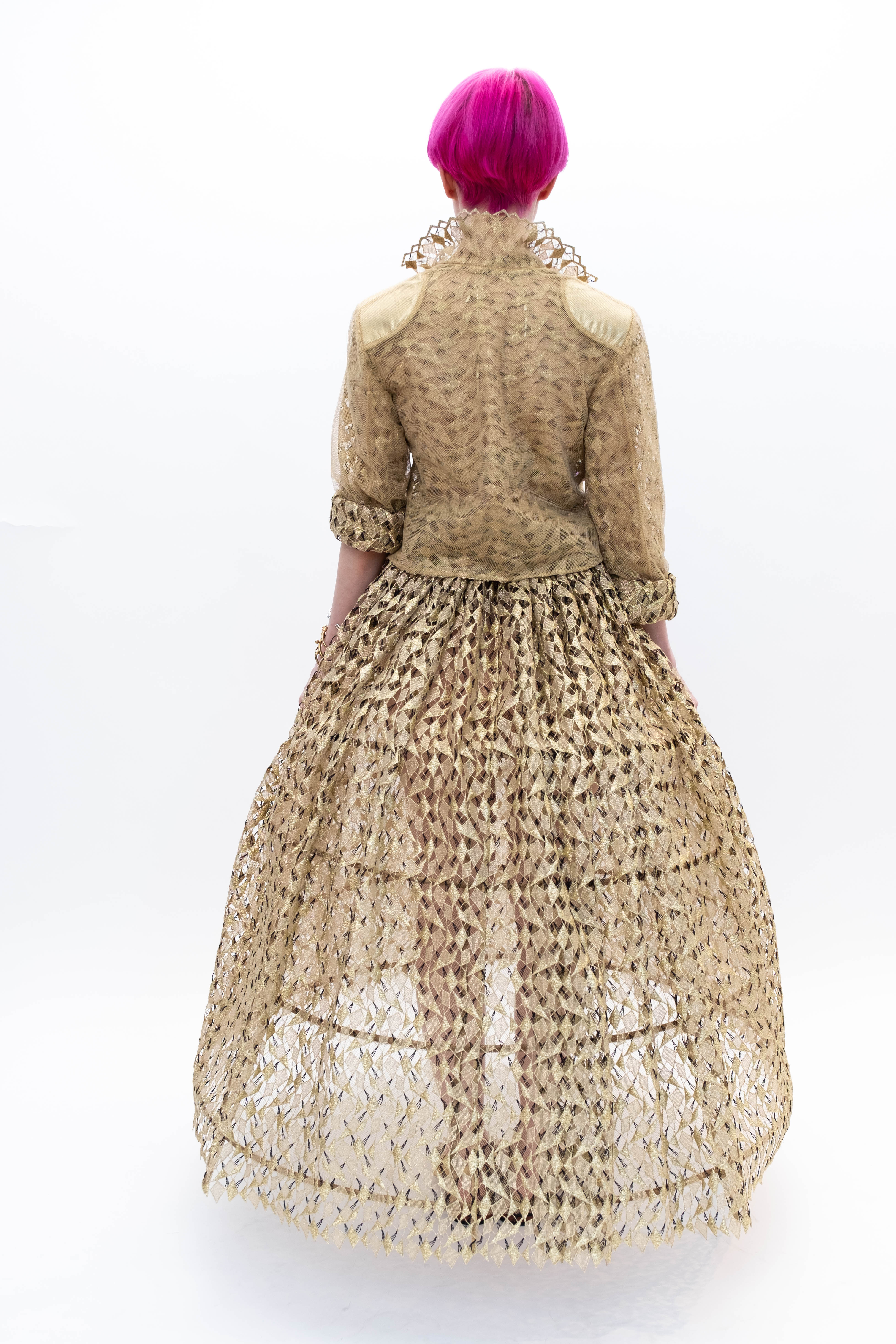 Blazer and Skirt Gold Runway Paris