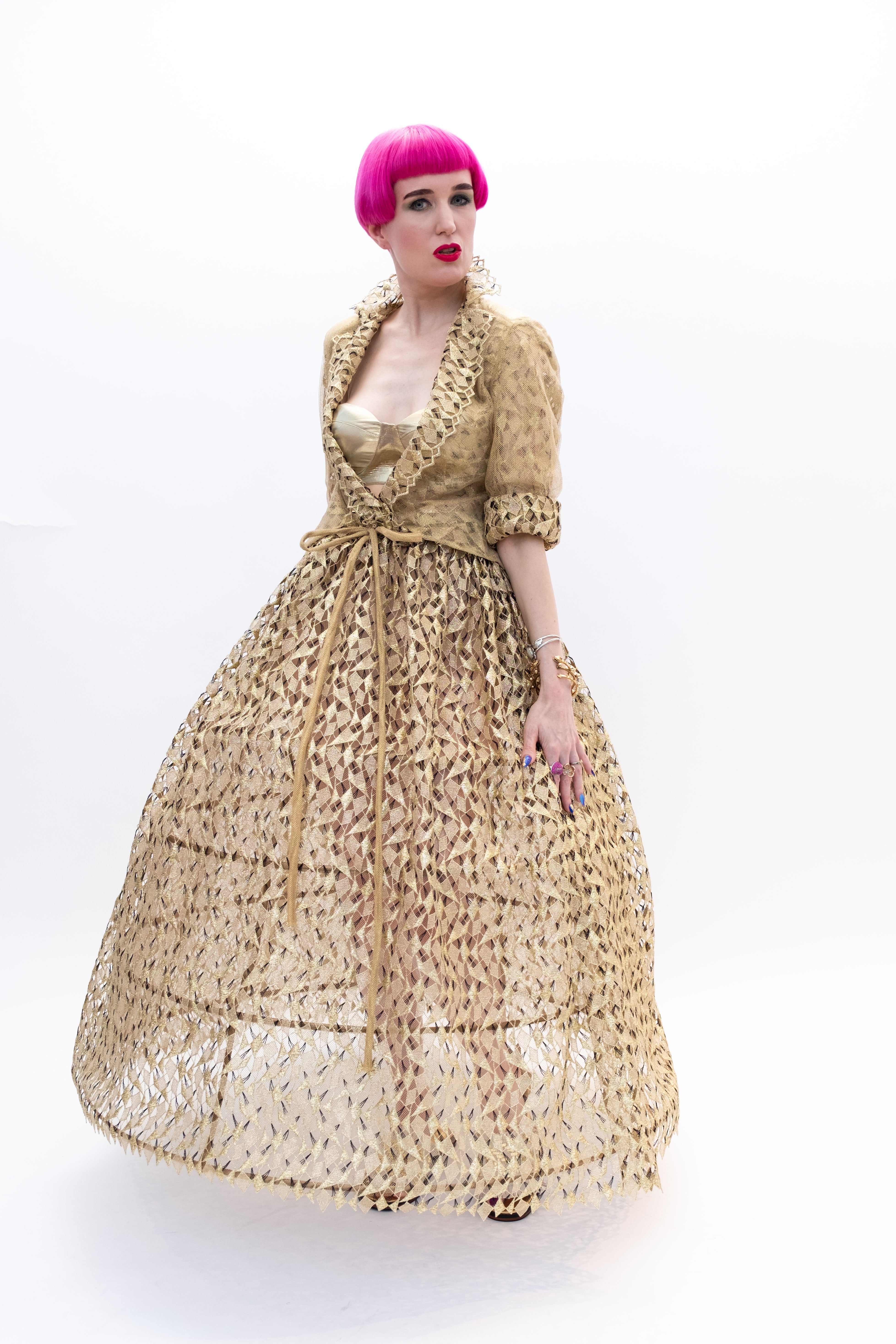 Blazer and Skirt Gold Runway Paris