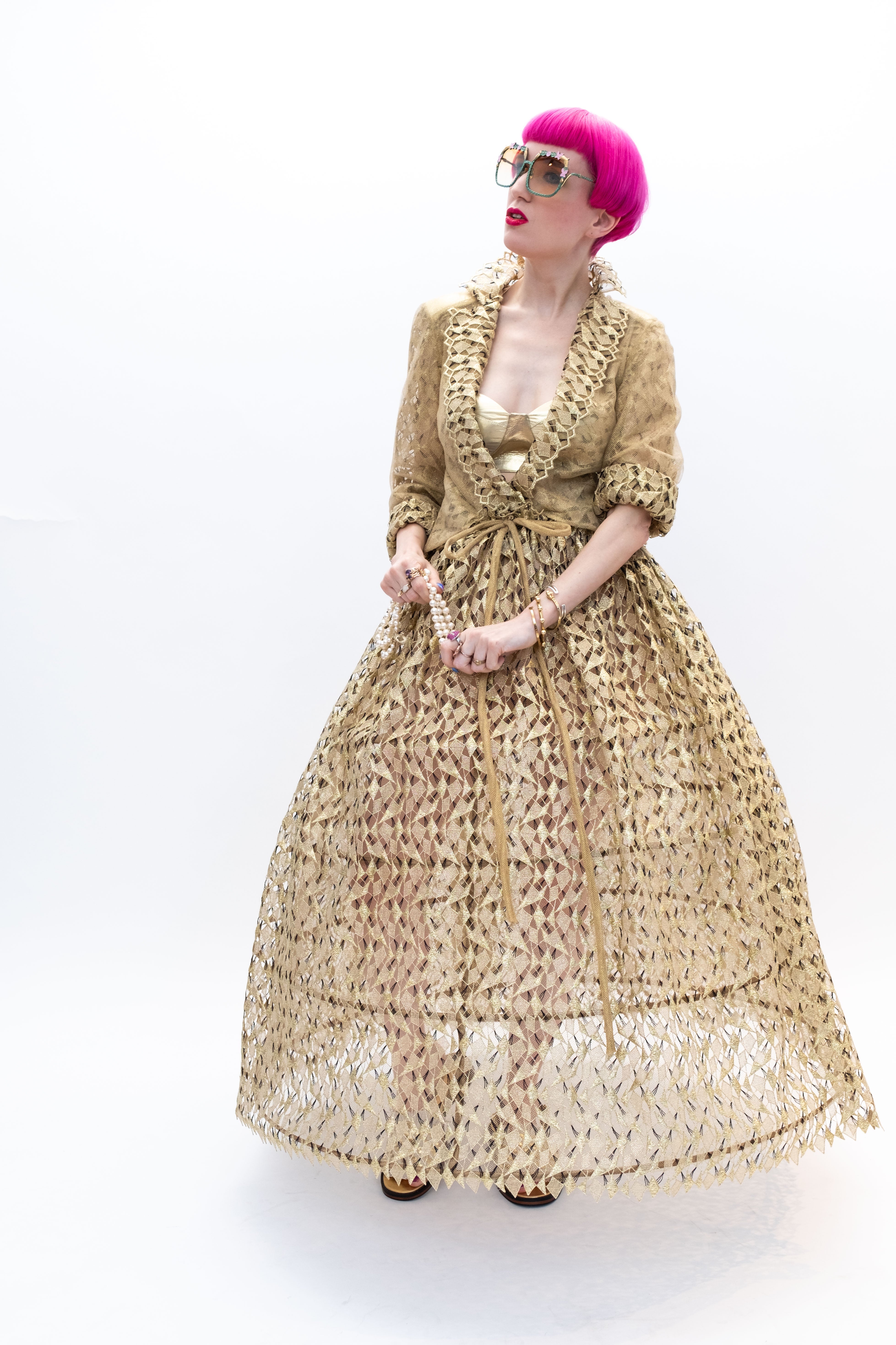 Blazer and Skirt Gold Runway Paris