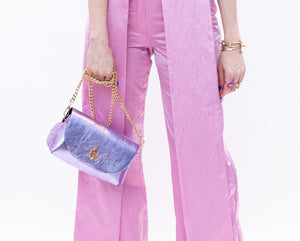 Handmade Bag Metallic Purple
