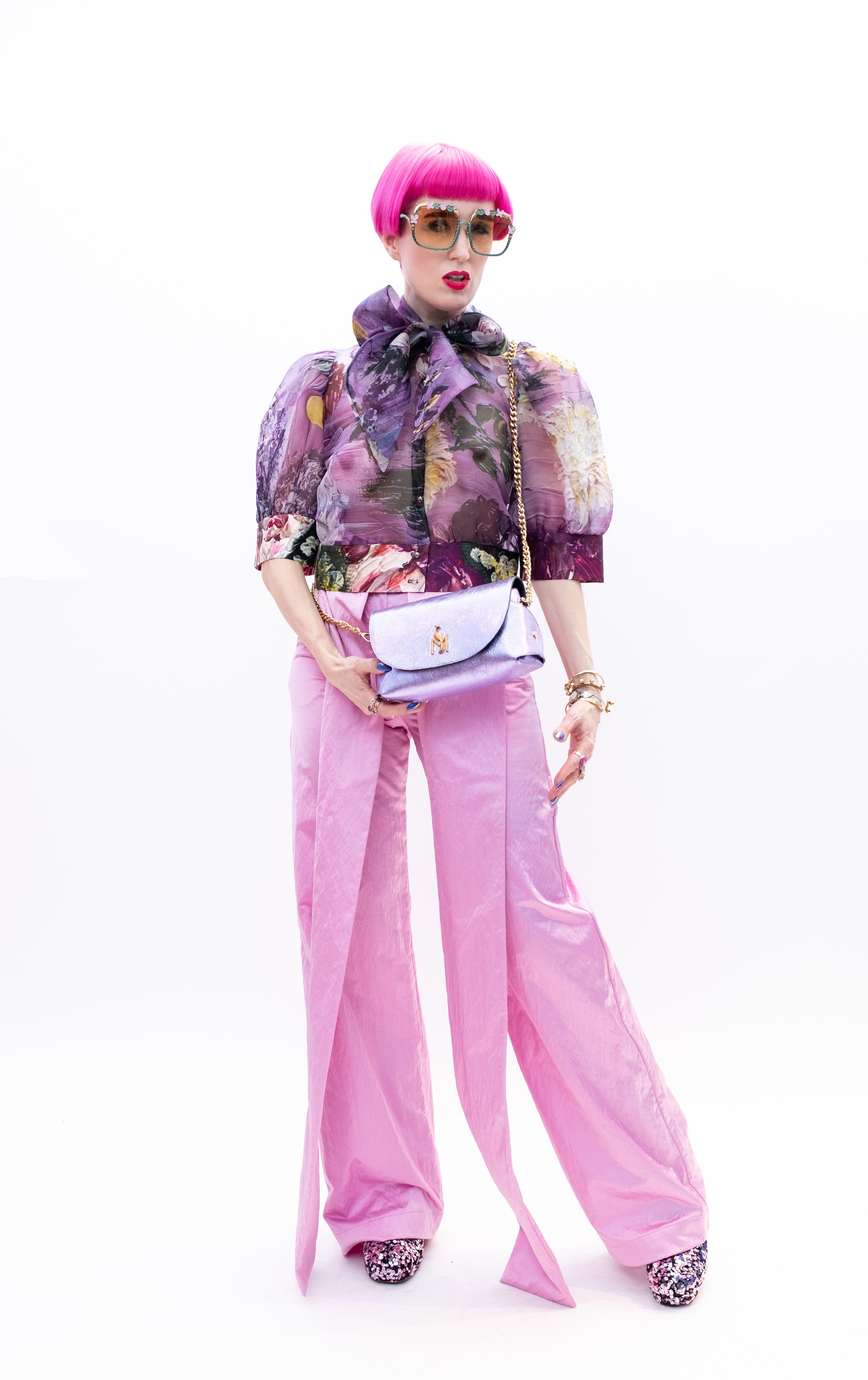 Pants Purple Wide Leg