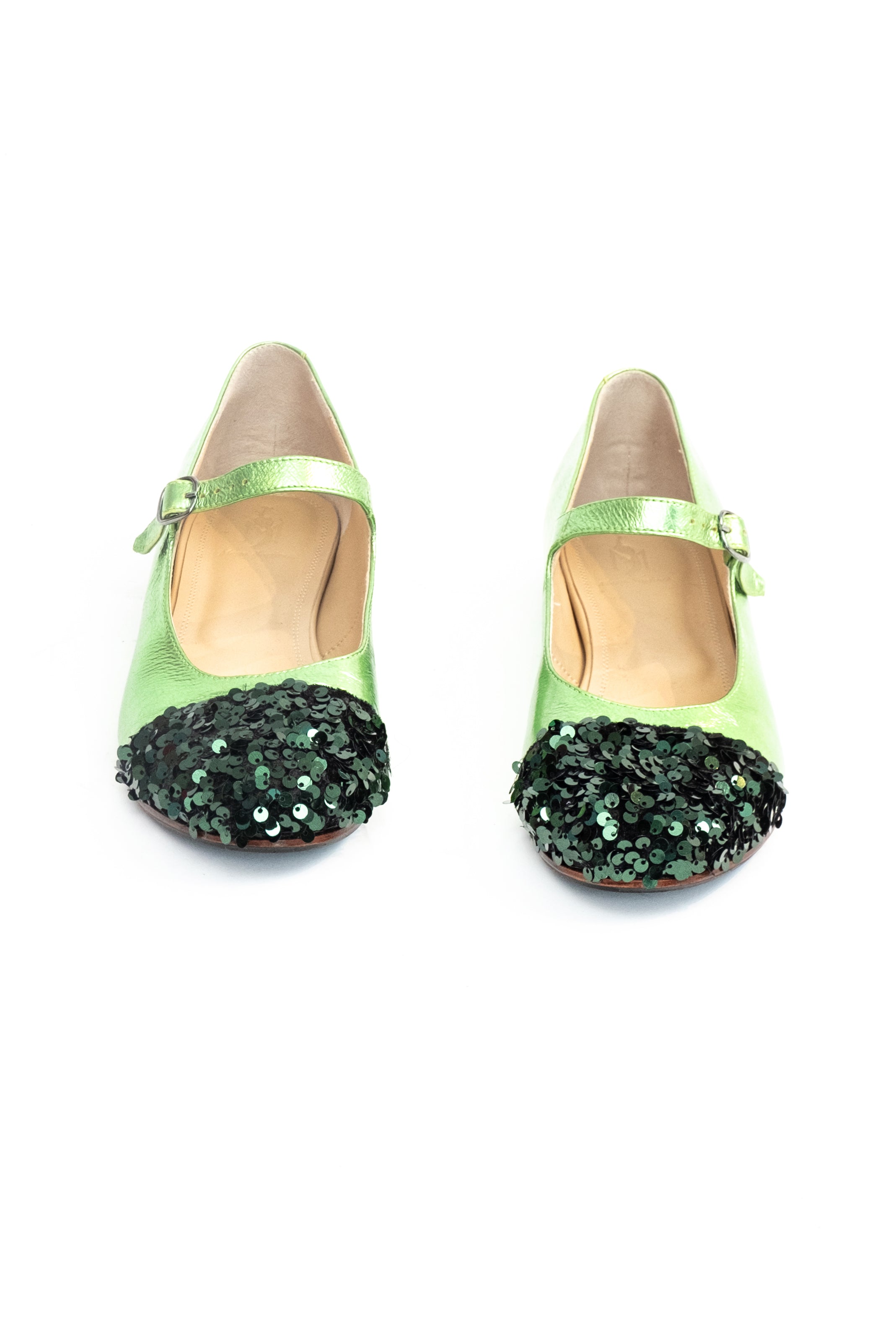 Handmade Ballerina Green Glitter