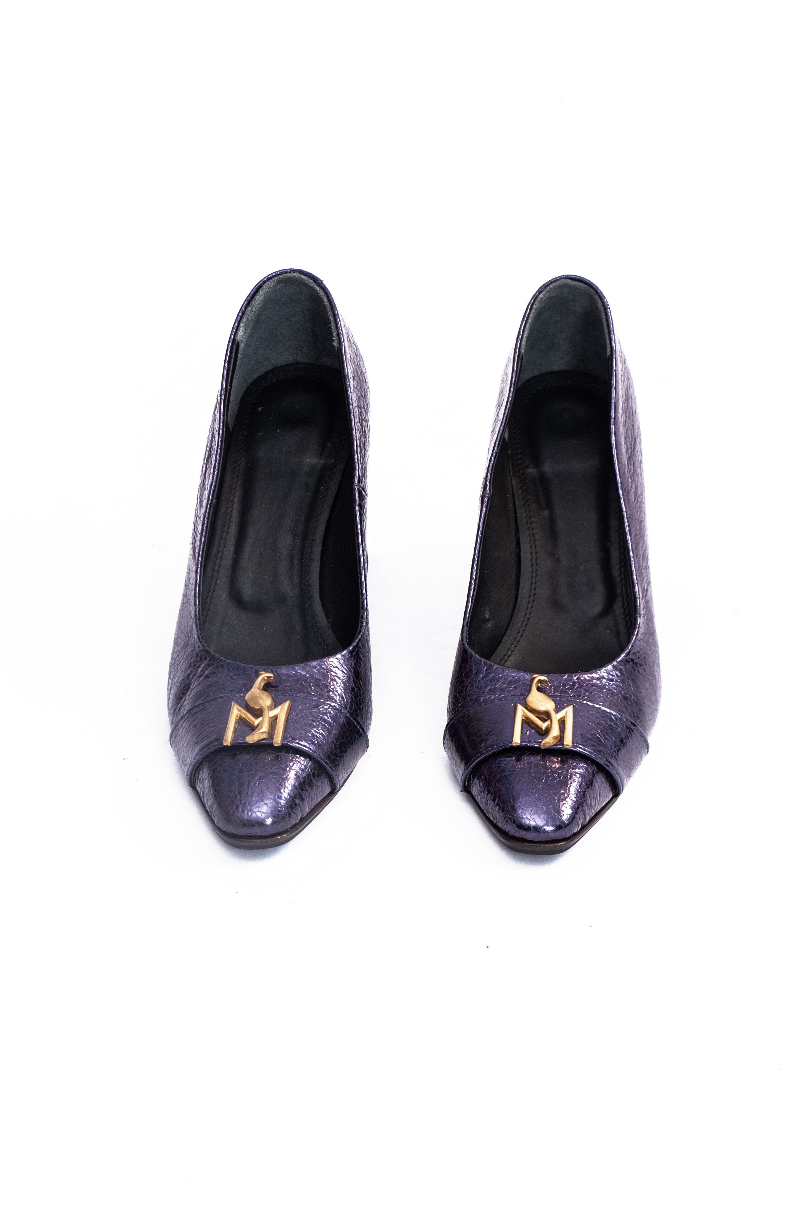 Handmade Pumps Metallic Blue