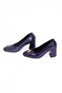 Handmade Pumps Metallic Blue