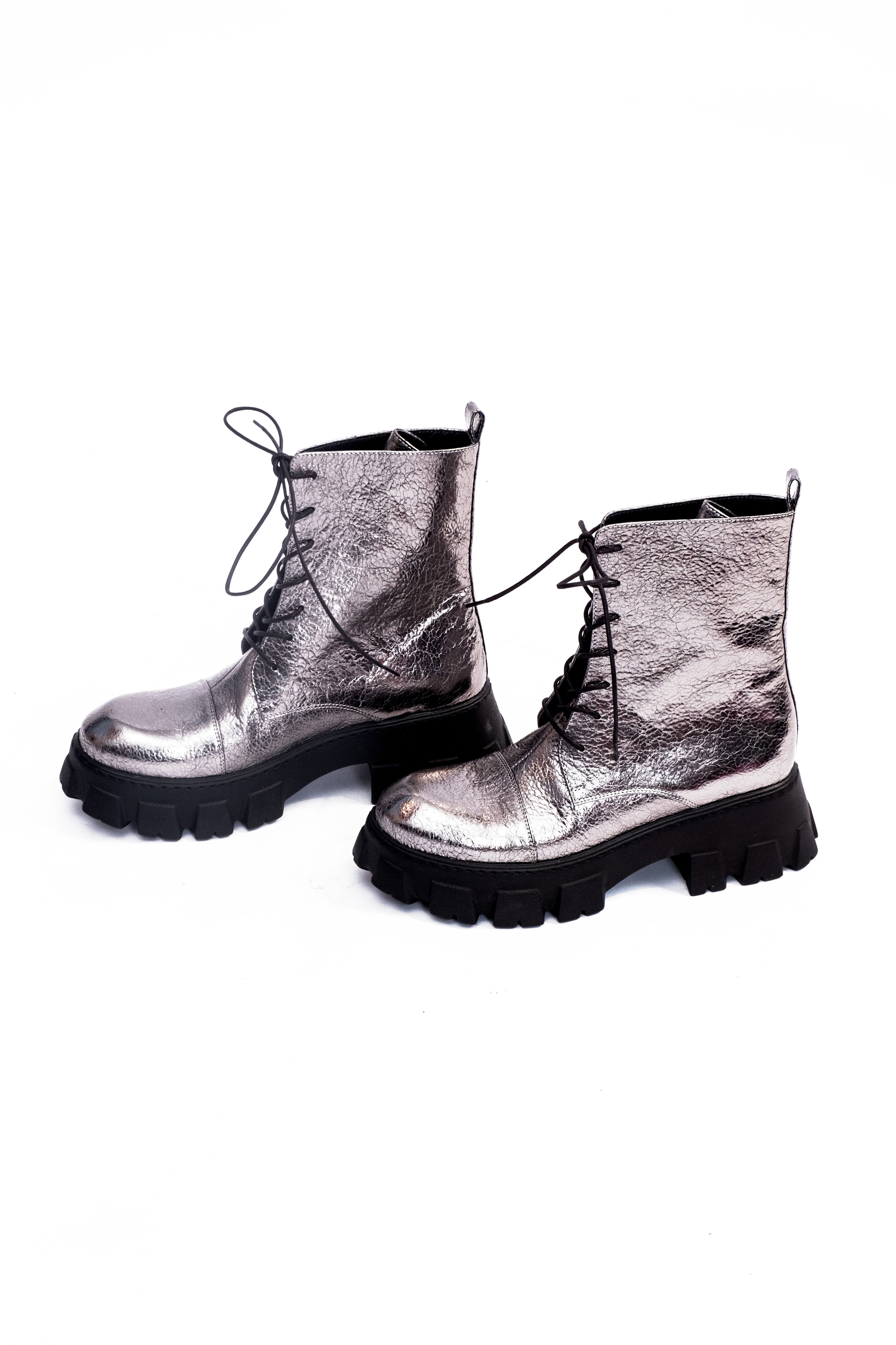 Handmade Ankle Boots Silver