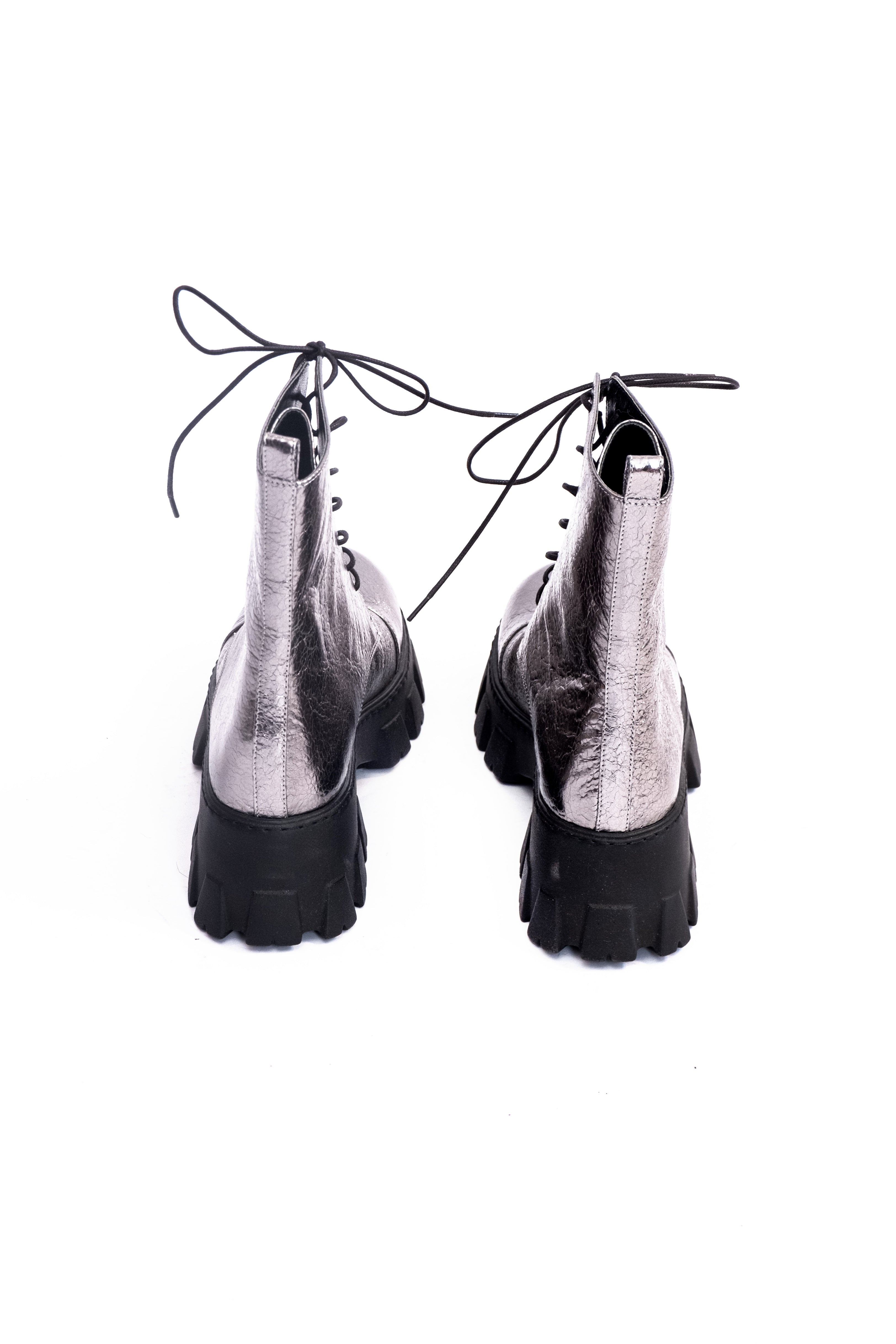 Handmade Ankle Boots Silver