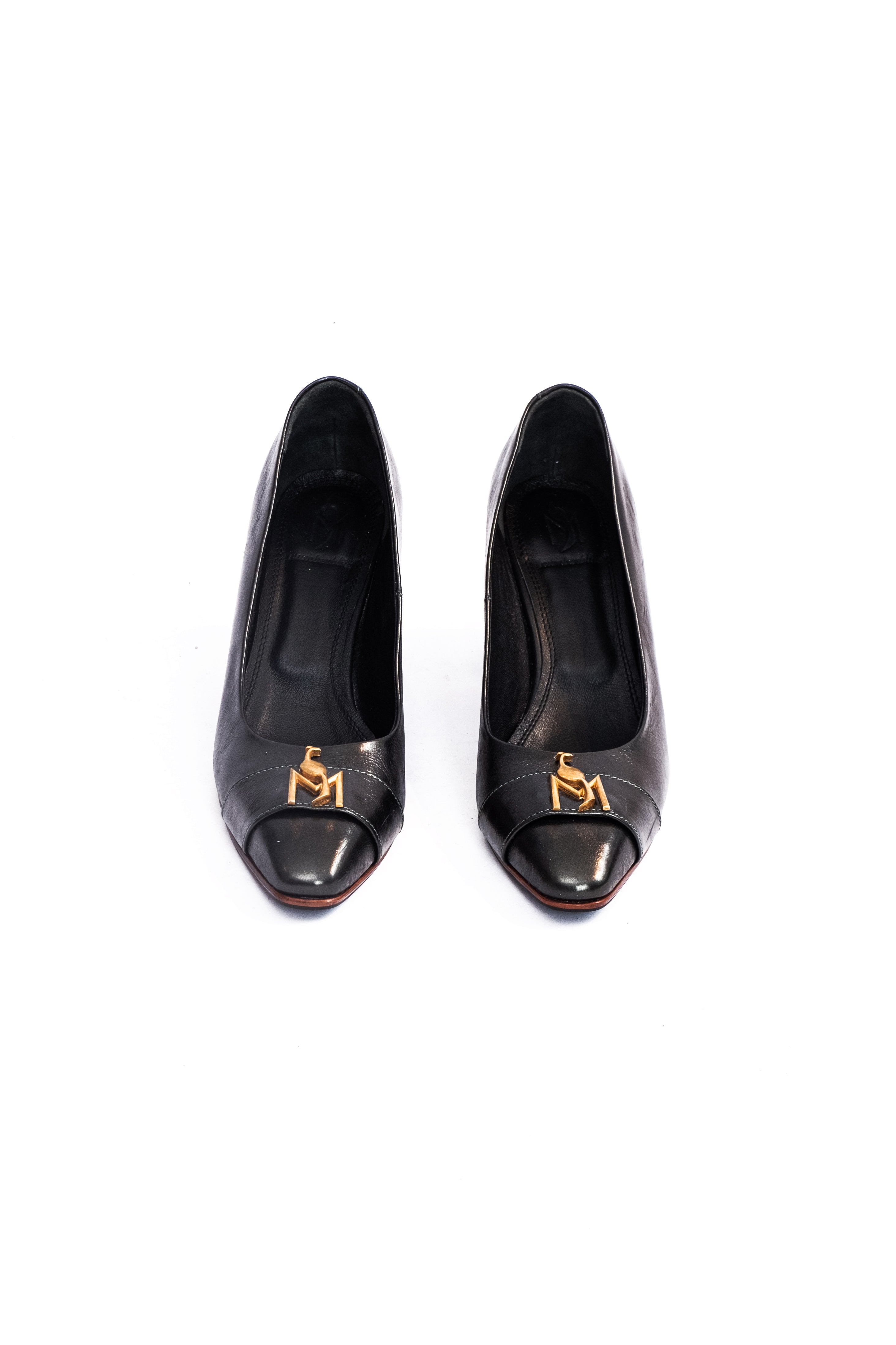 Handmade Pumps Metallic Dark Green