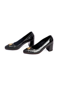 Handmade Pumps Metallic Dark Green