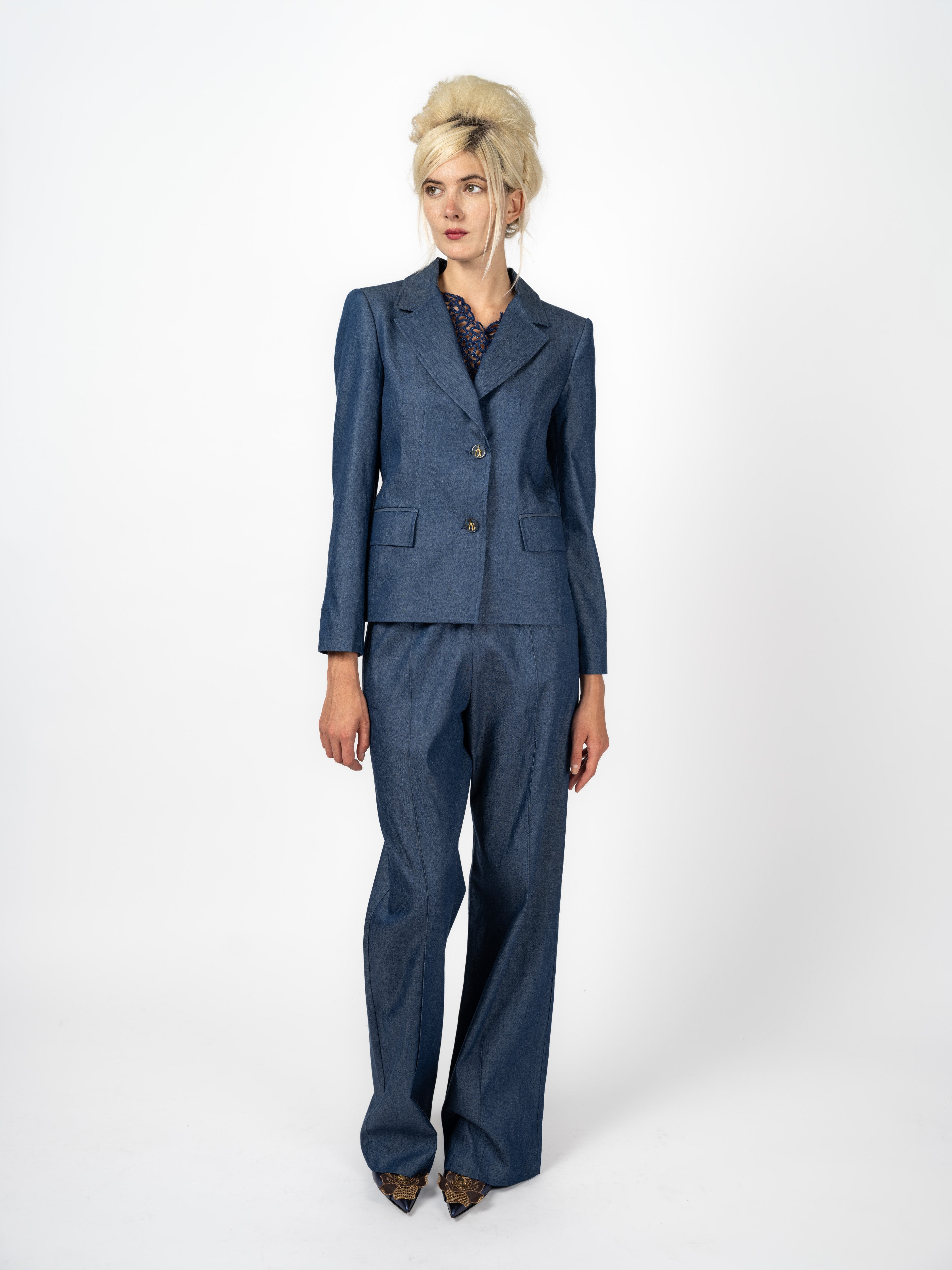 Blazer in Indigoblau – Vorderansicht