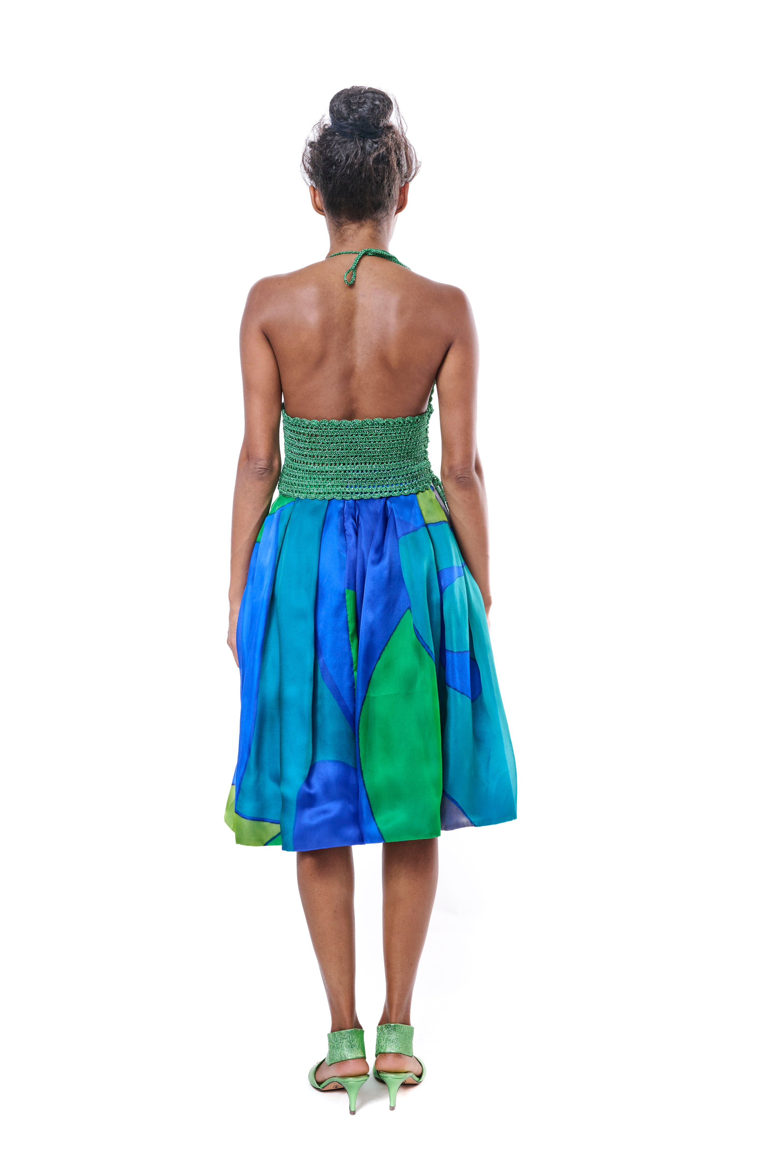 Handmade Top Metallic Green