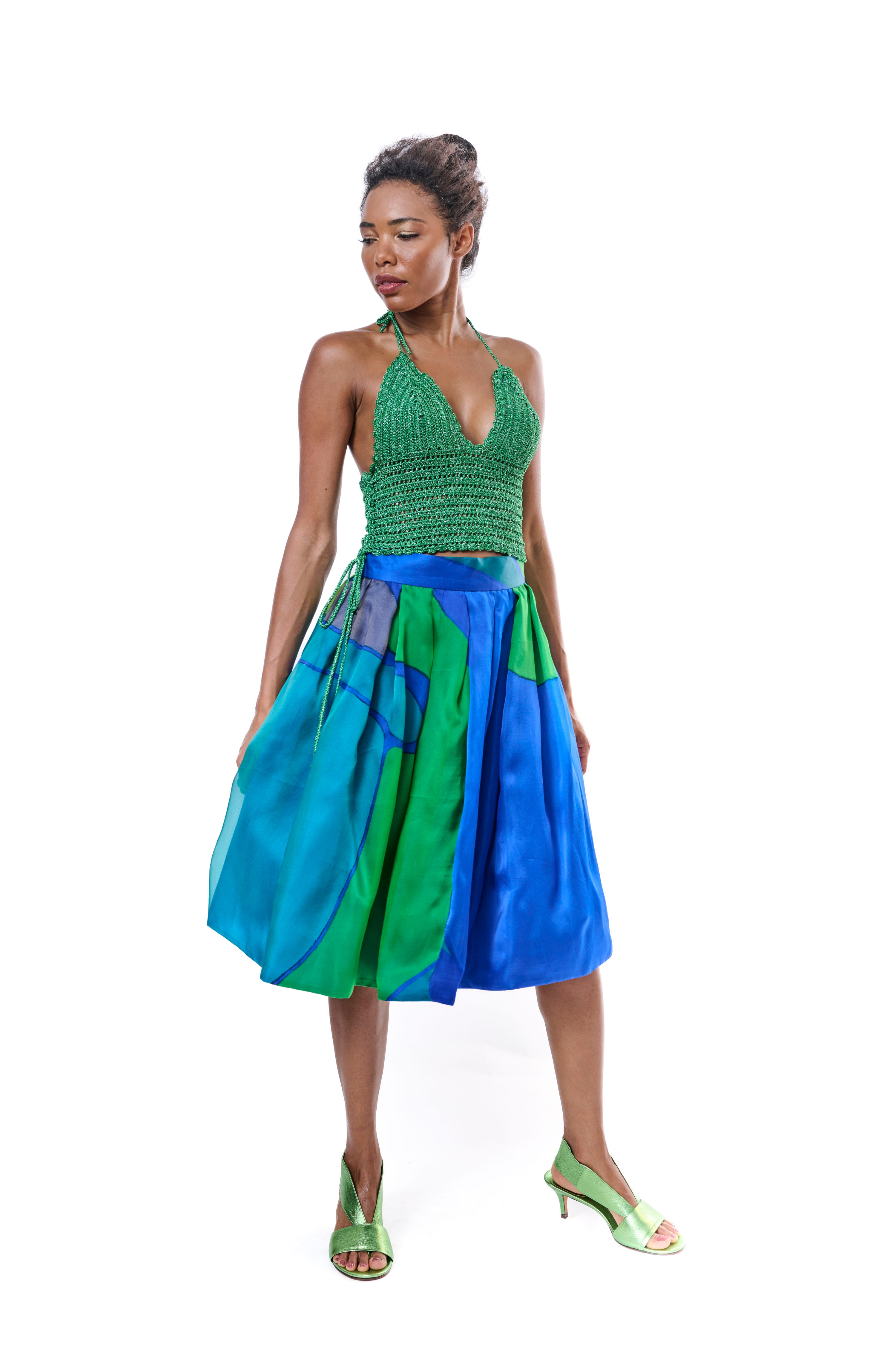 Handmade Top Metallic Green