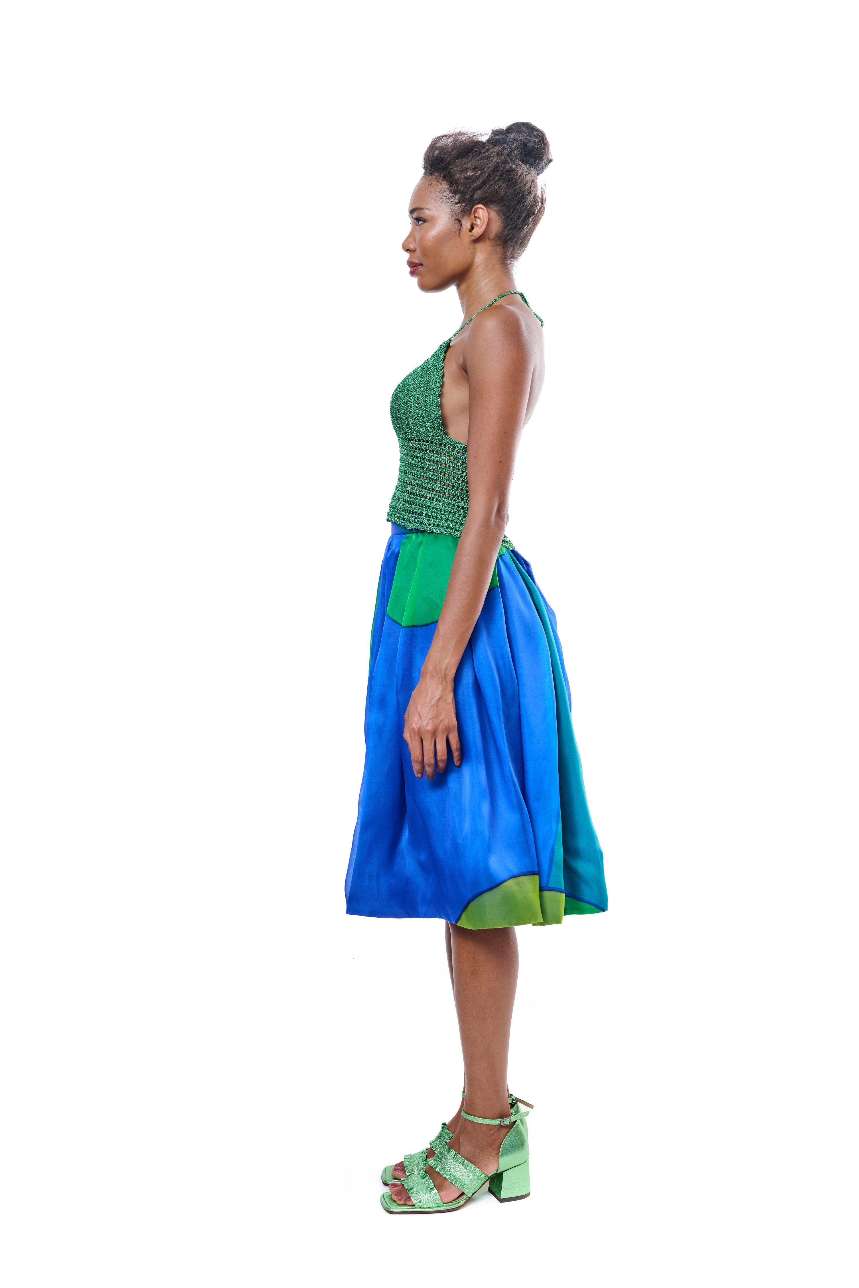 Handmade Top Metallic Green