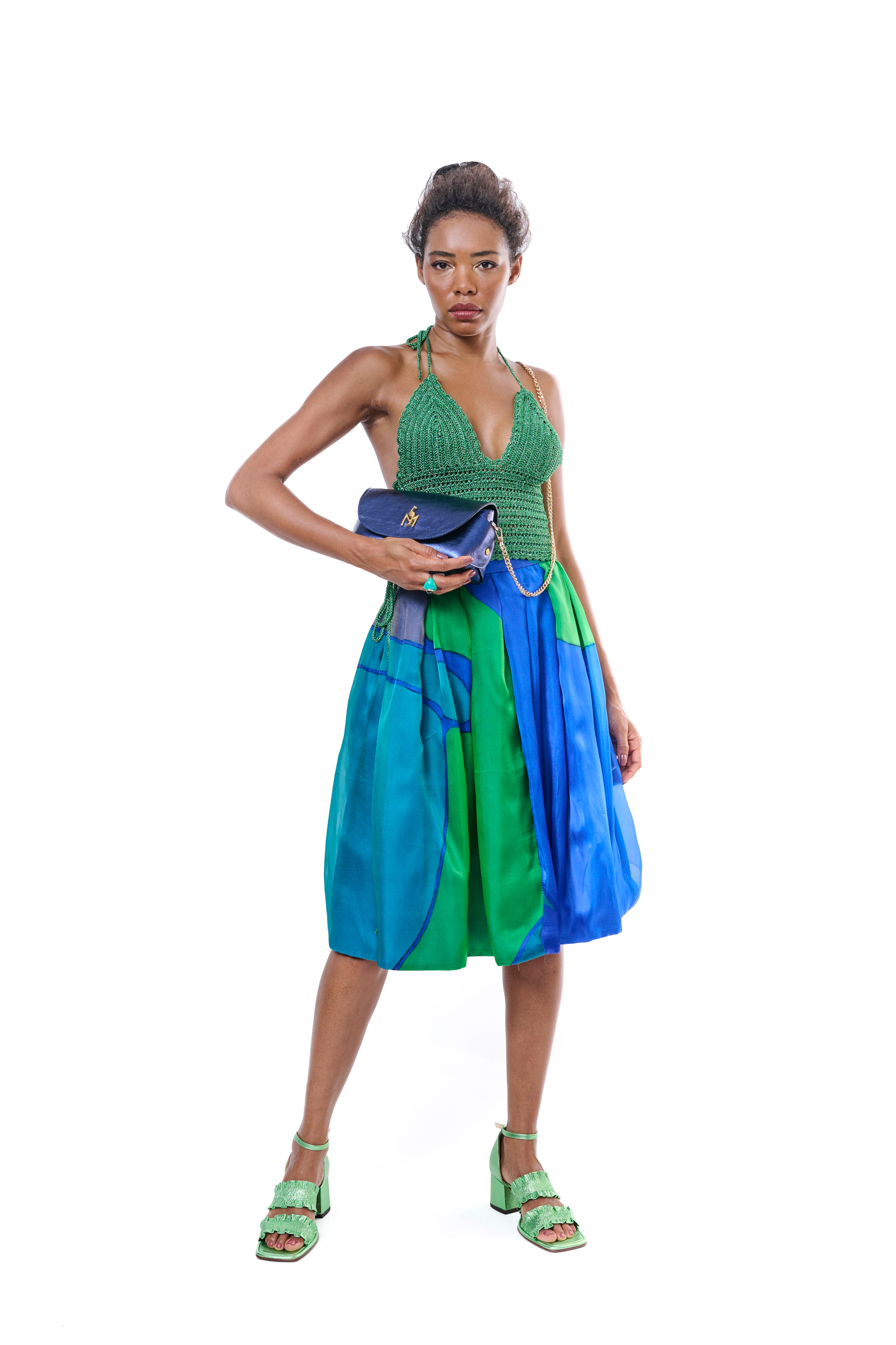 Handmade Bag Metallic Navy