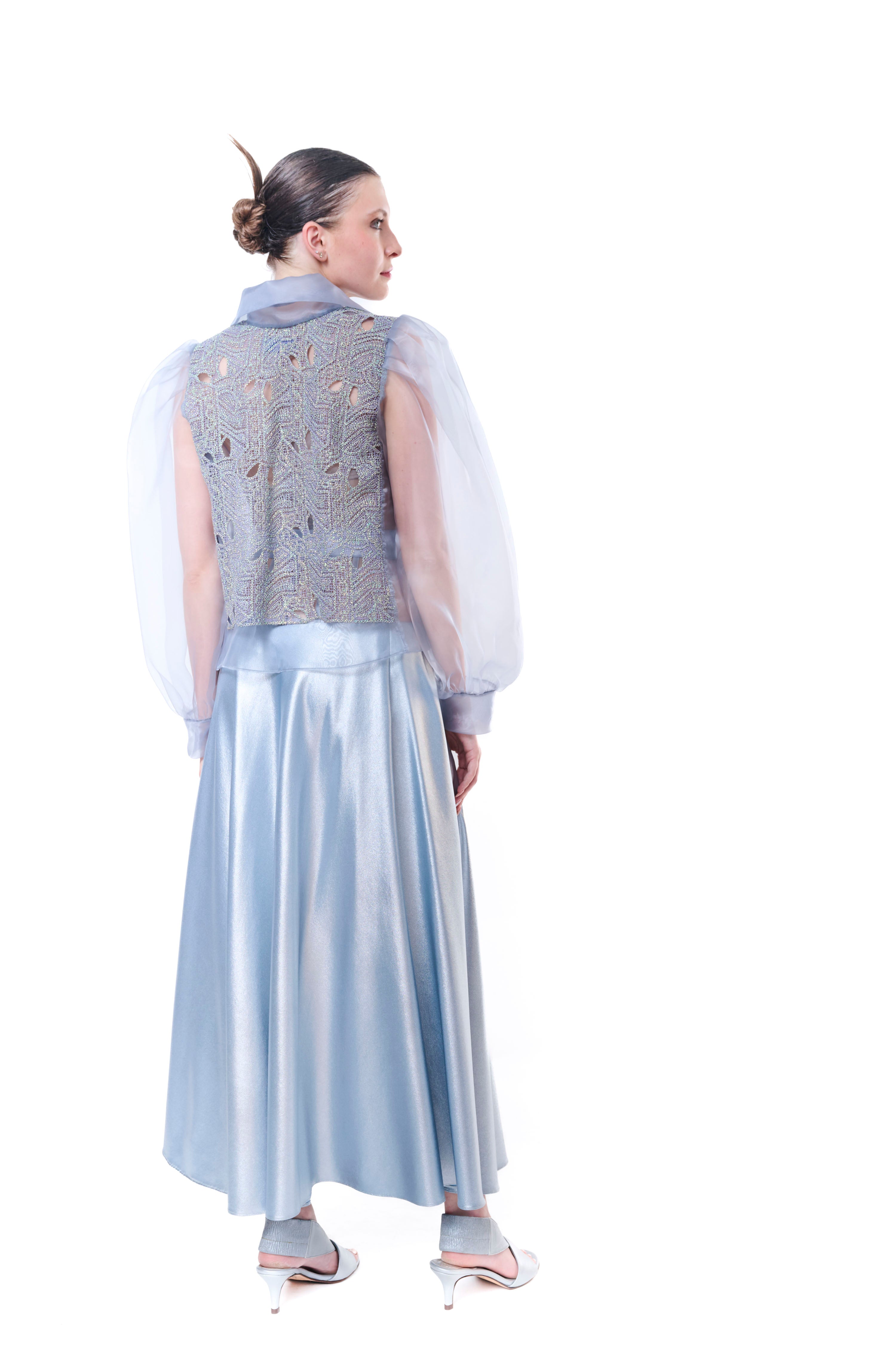 Skirt Light Blue Silk