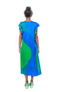 Dress Long Graphic Pure Silk