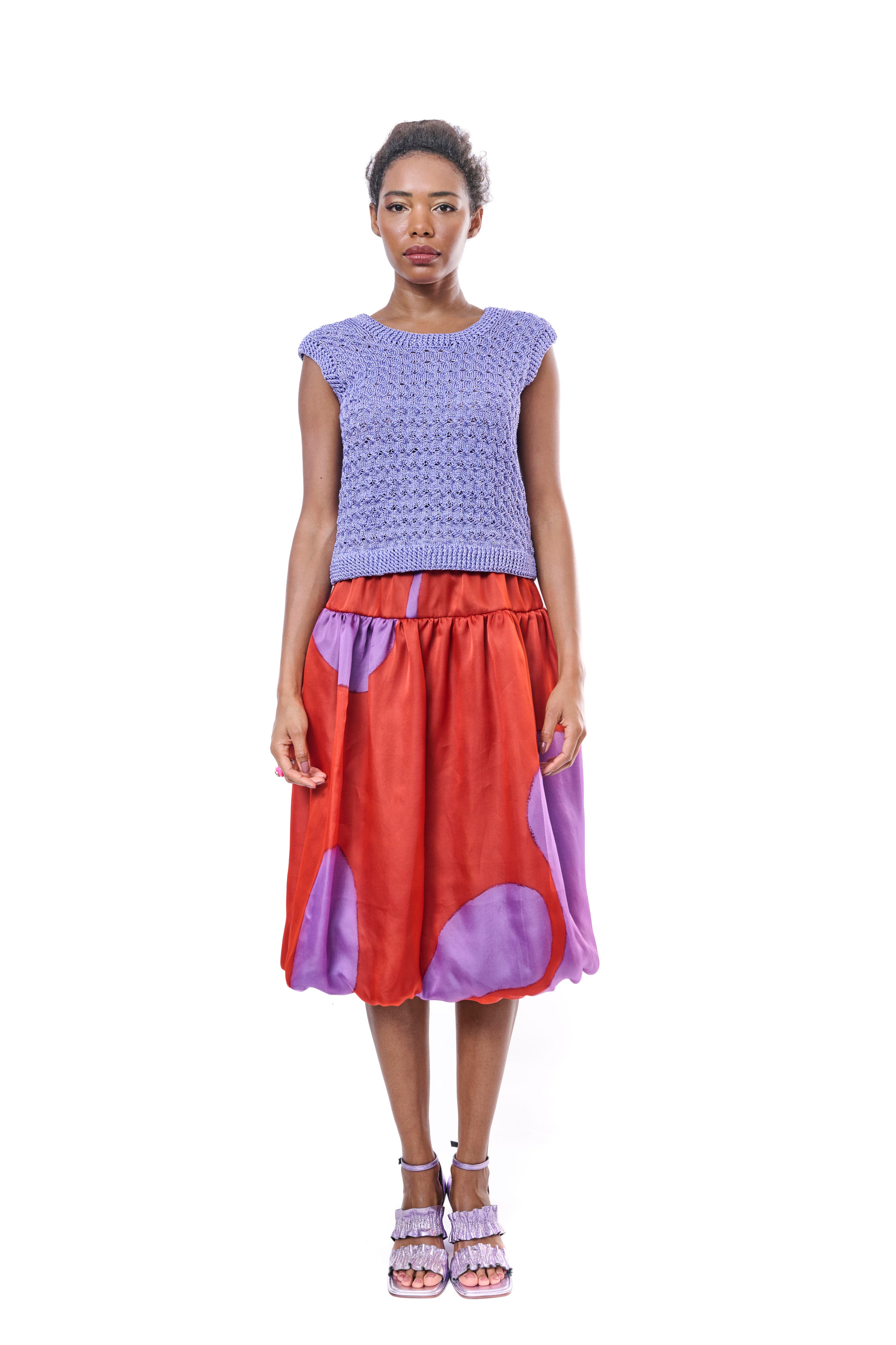 Skirt Graphic Pure Silk