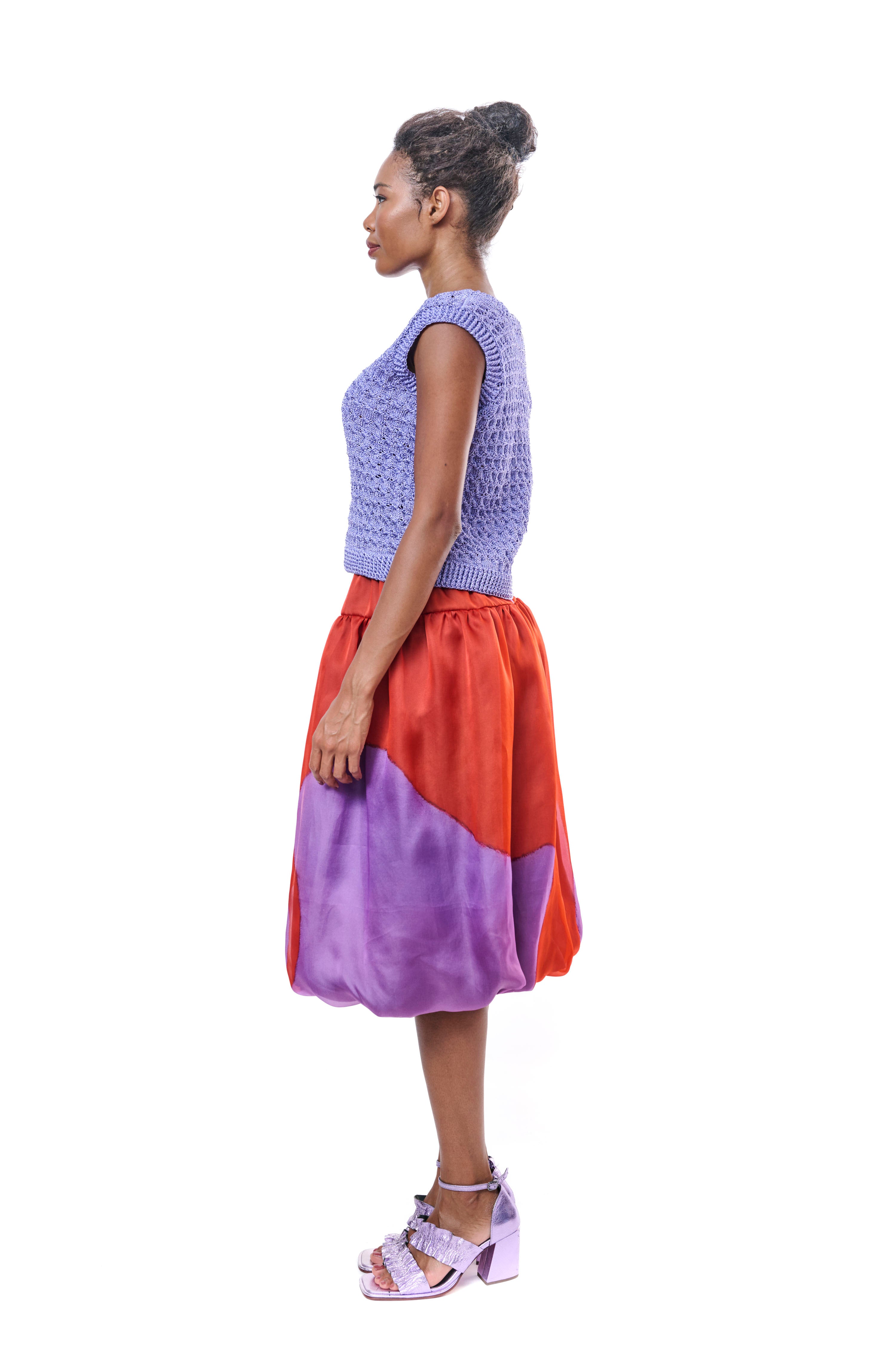Skirt Graphic Pure Silk