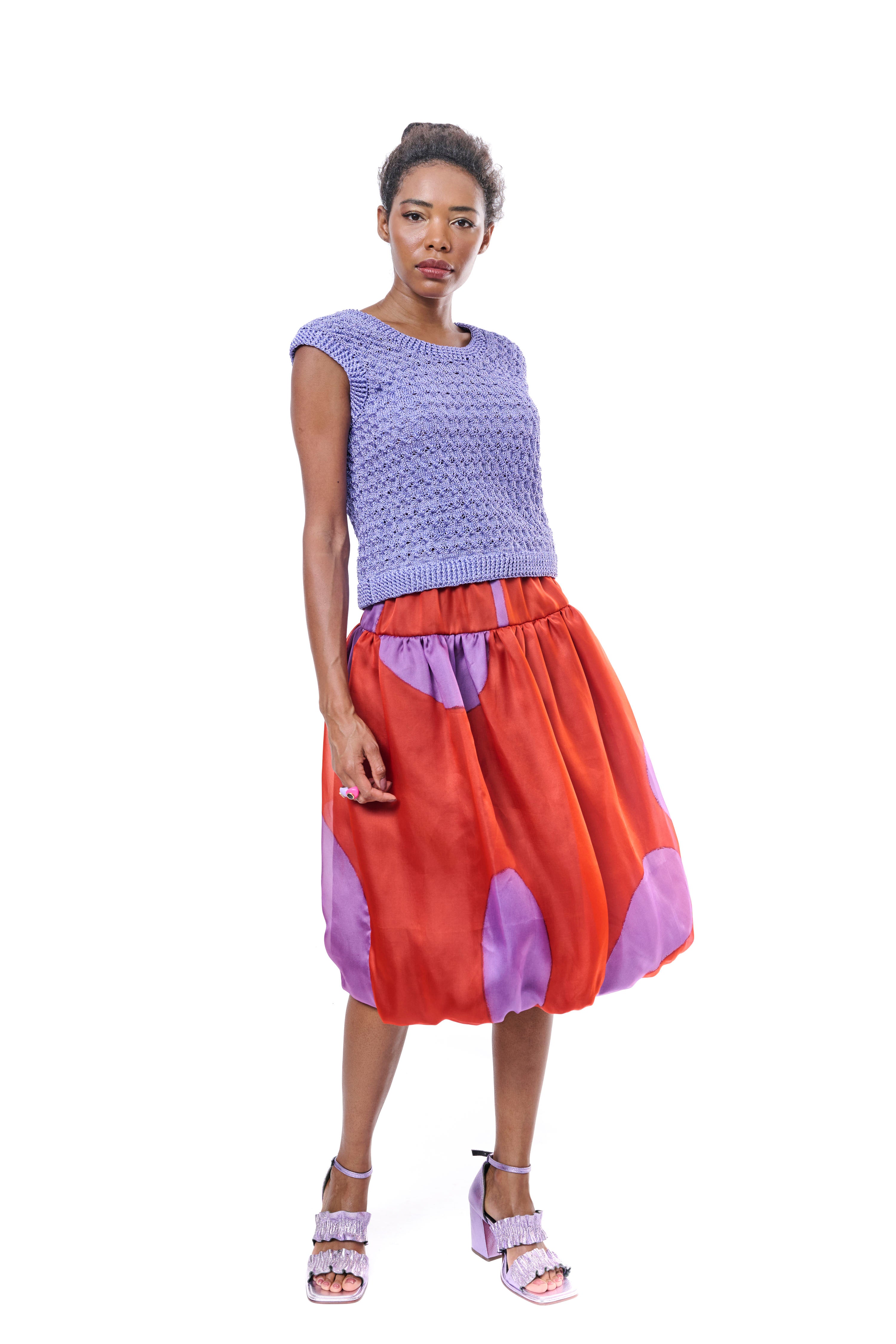 Skirt Graphic Pure Silk