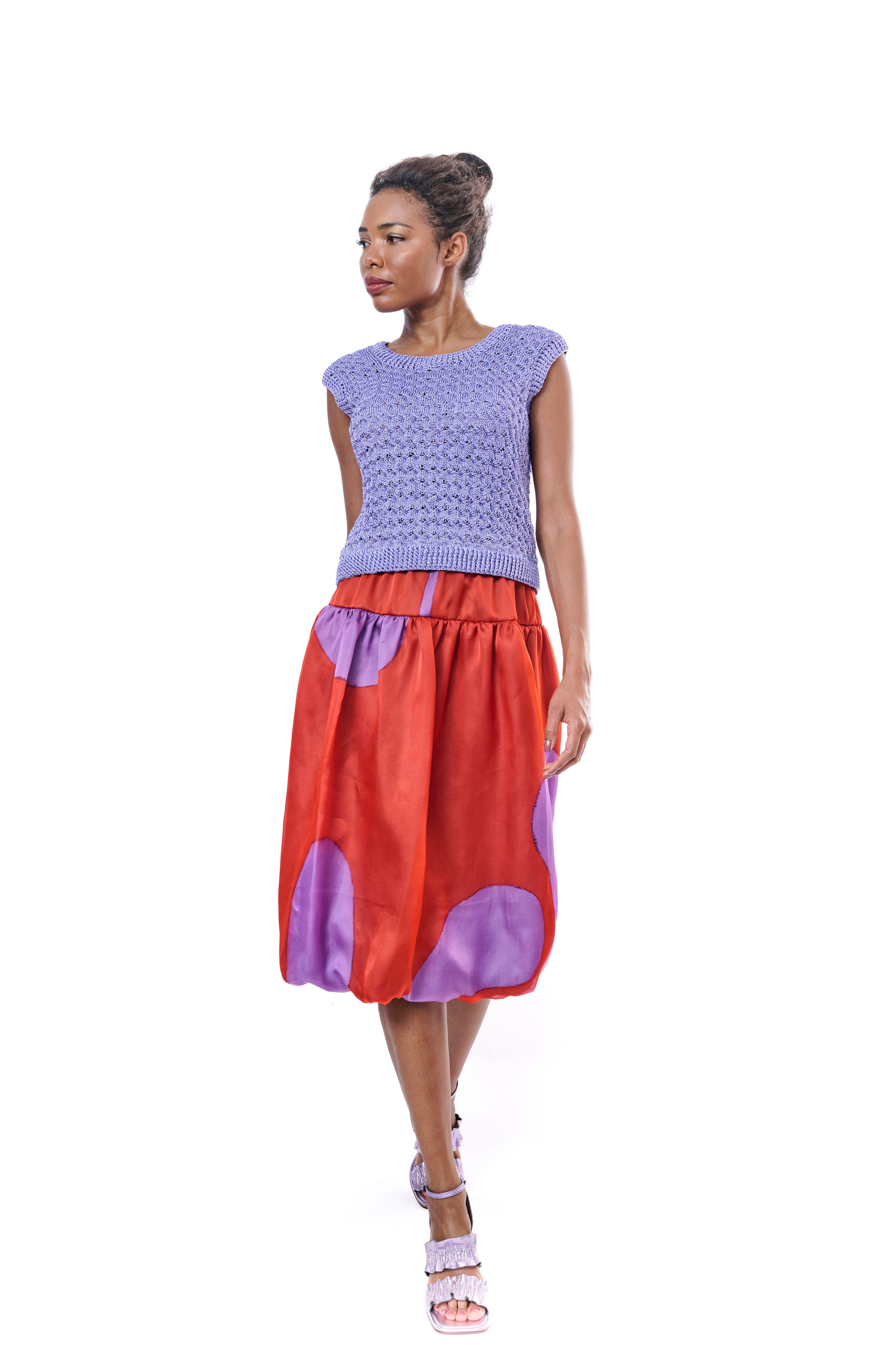 Skirt Graphic Pure Silk