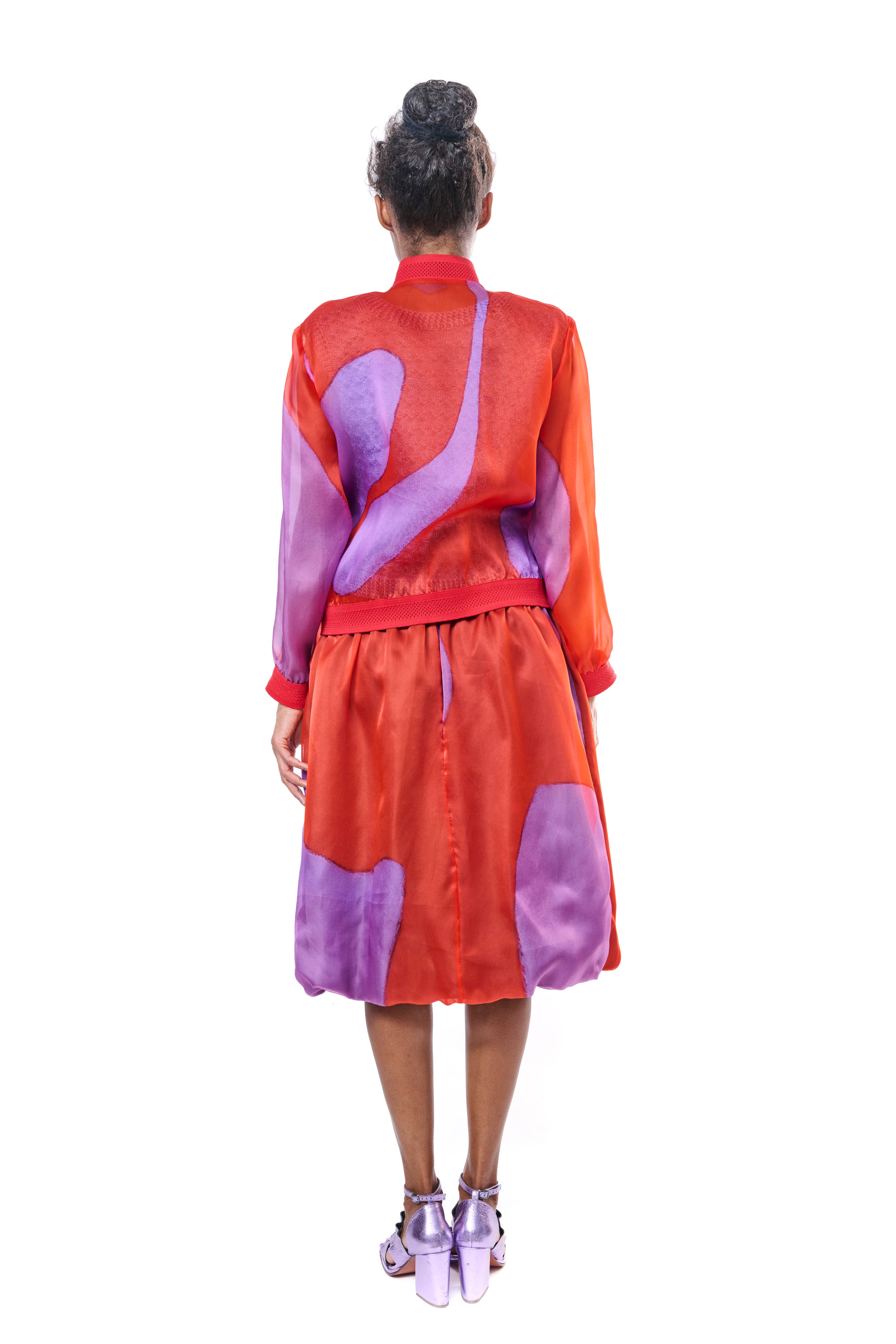 Bomber Jacket Graphic Pure Silk