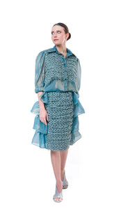 Skirt Embroidery Petrol