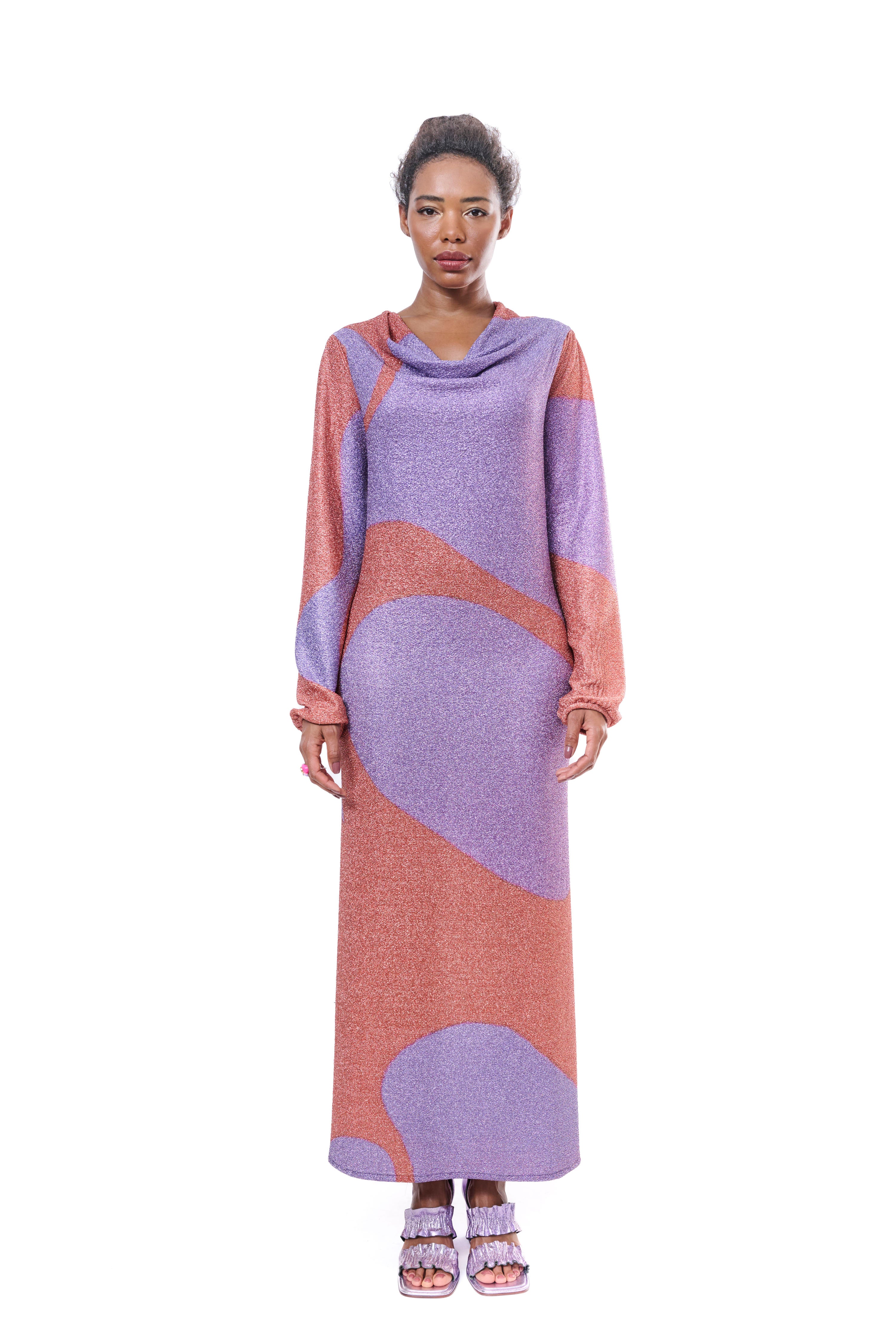 Dress Graphic Lurex Red