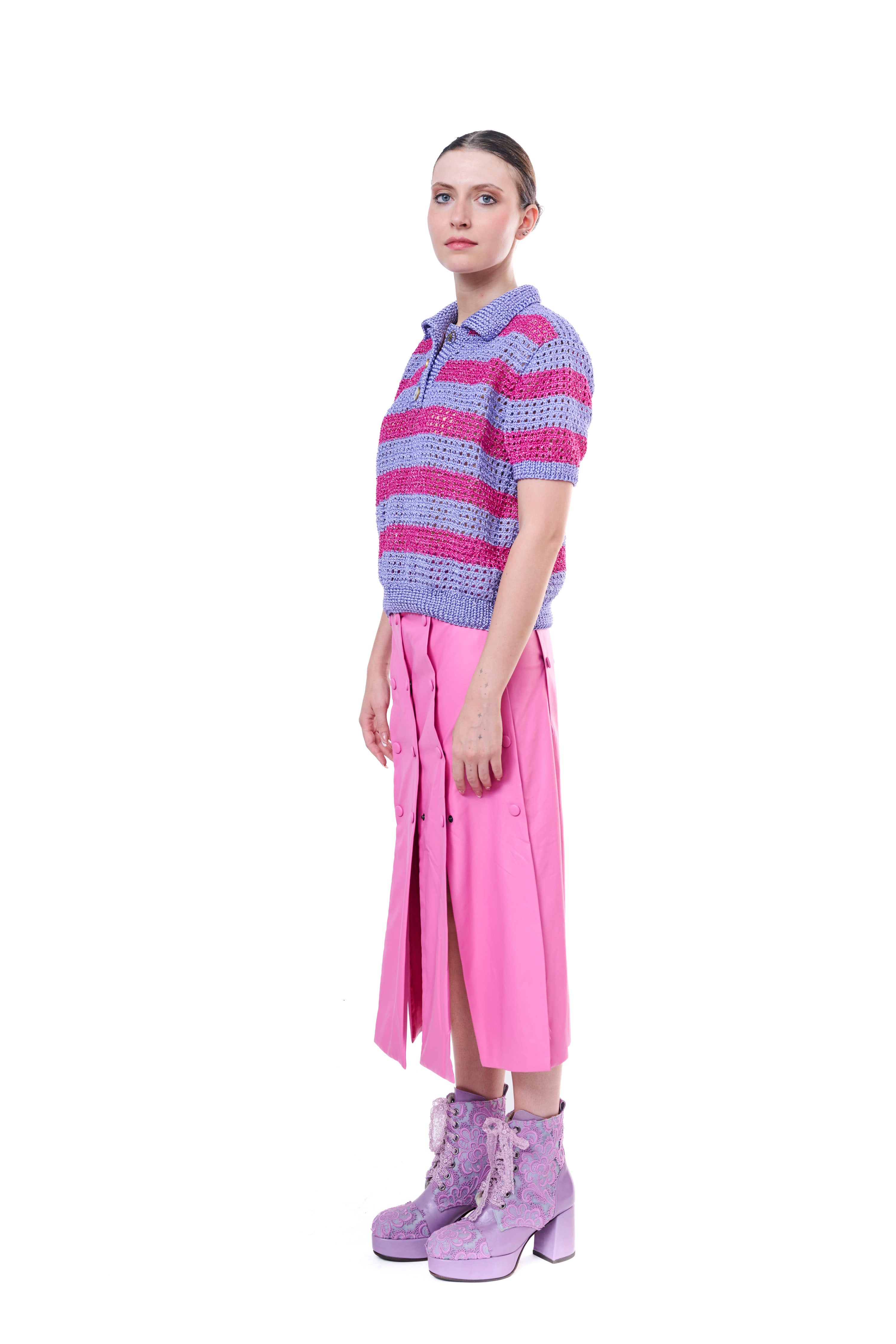 Handmade Ankle Boots Purple Lace