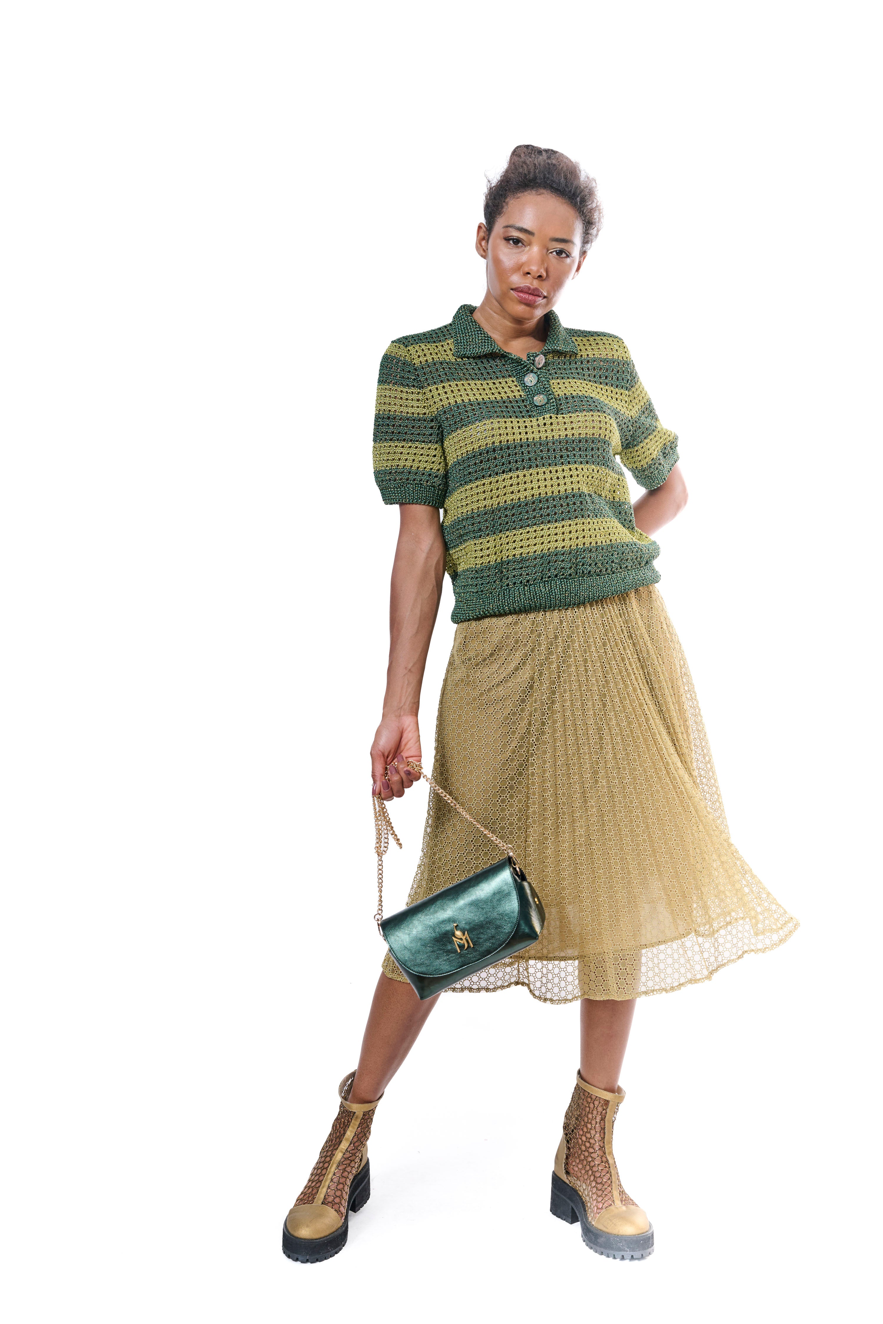 Handmade Bag Metallic Green