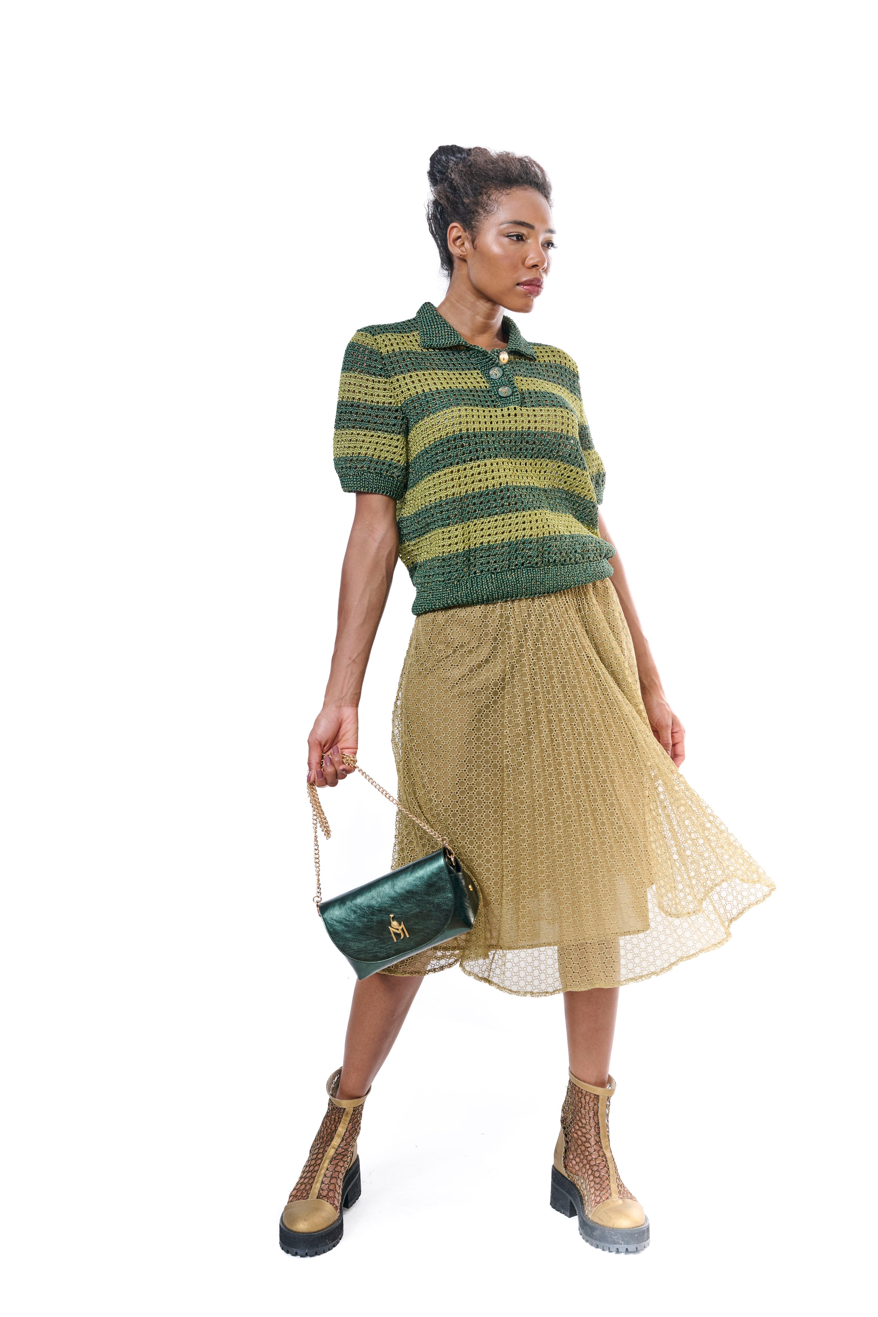 Handmade Pullover Green Gold